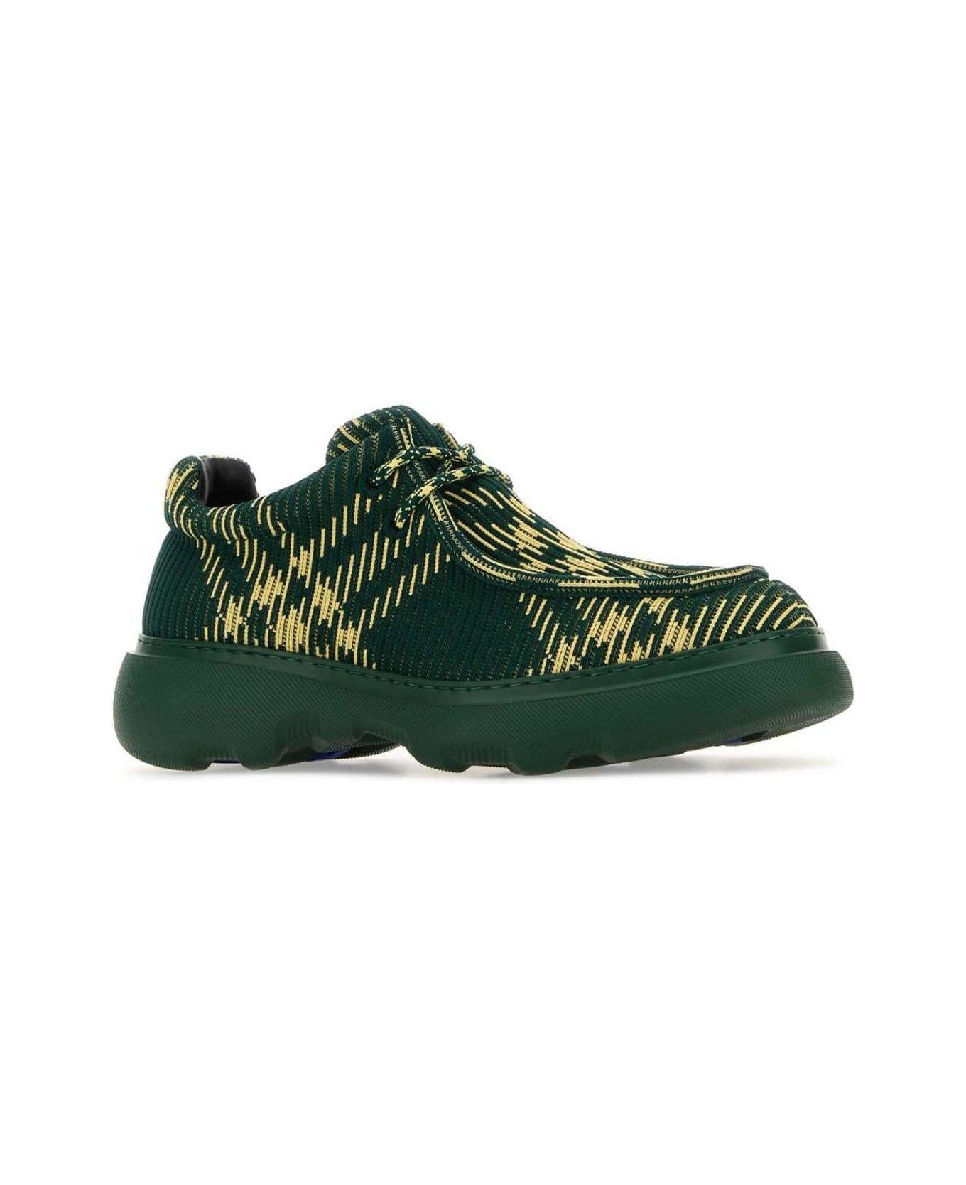 Burberry Ekd Check-printed Lace-up Derby Shoes - Primrose Ip Check