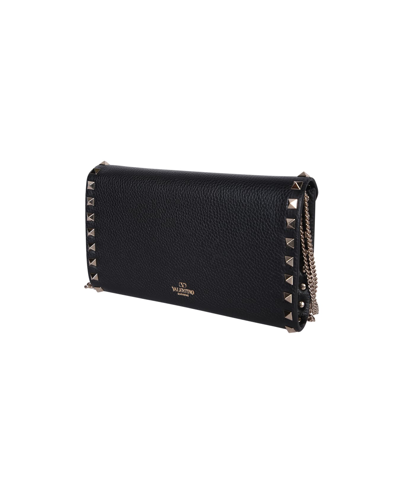 Valentino 'rockstud' Wallet On Chain - Black