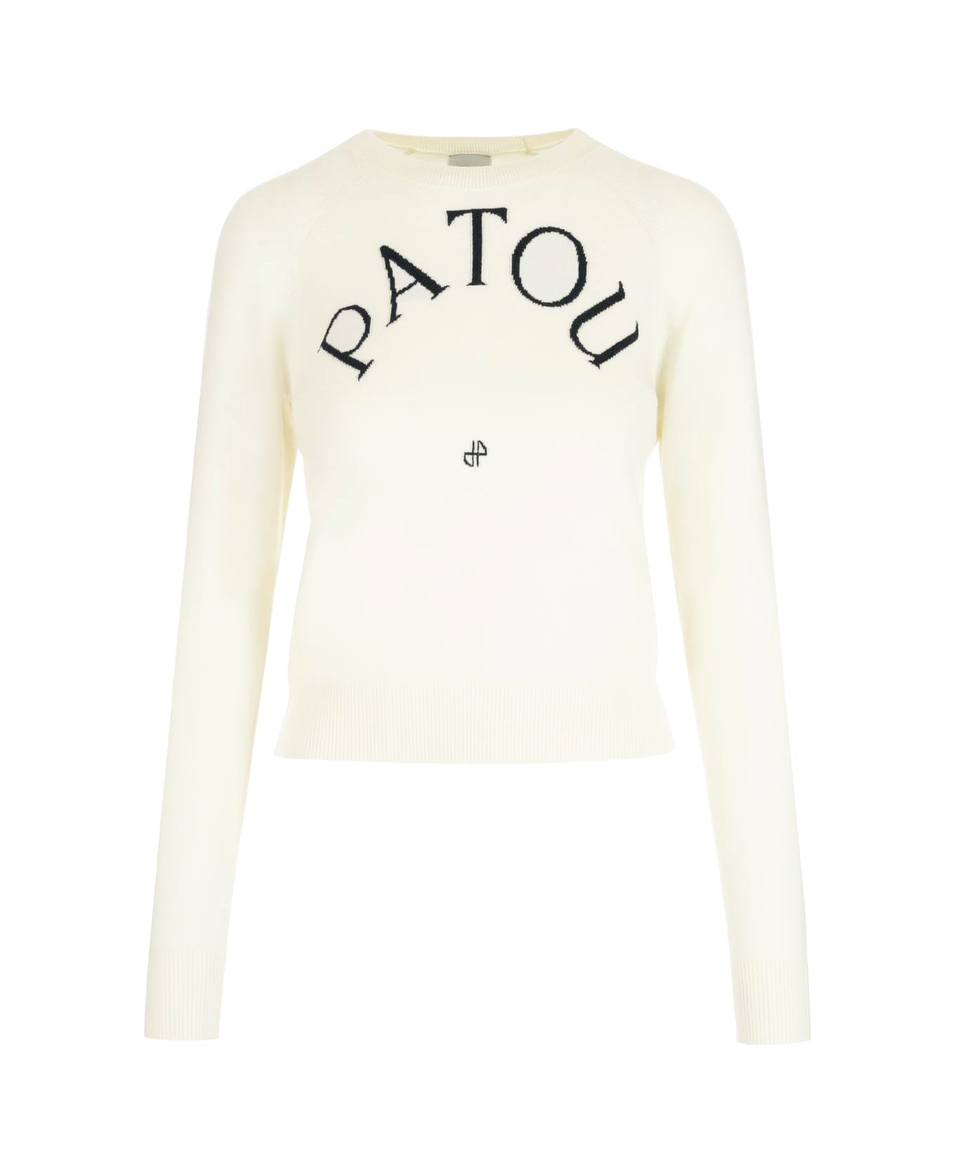 Patou White Sweater With Logo - Bianco