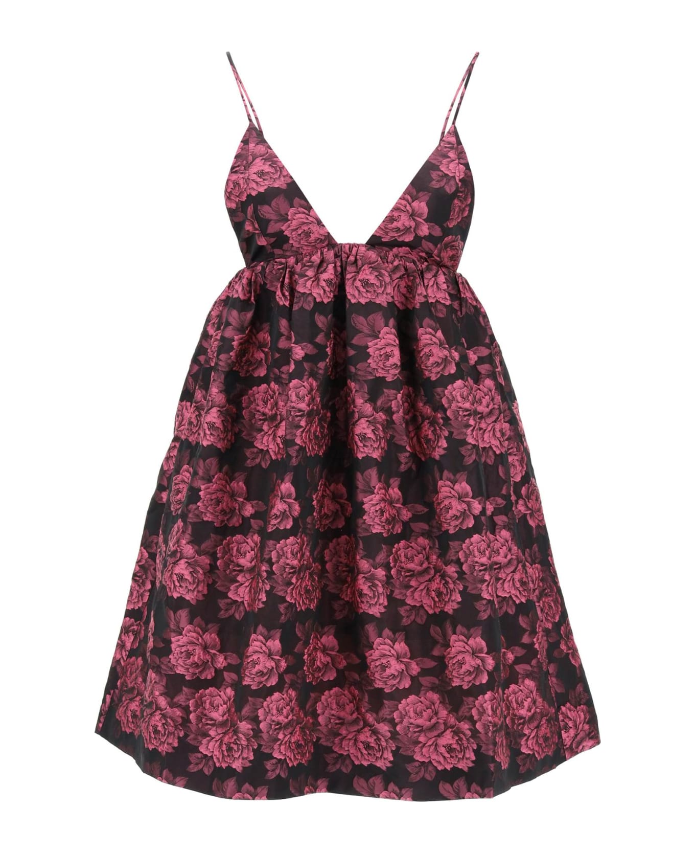 Ganni Mini Dress In Floral Jacquard - Cone Flower ワンピース＆ドレス