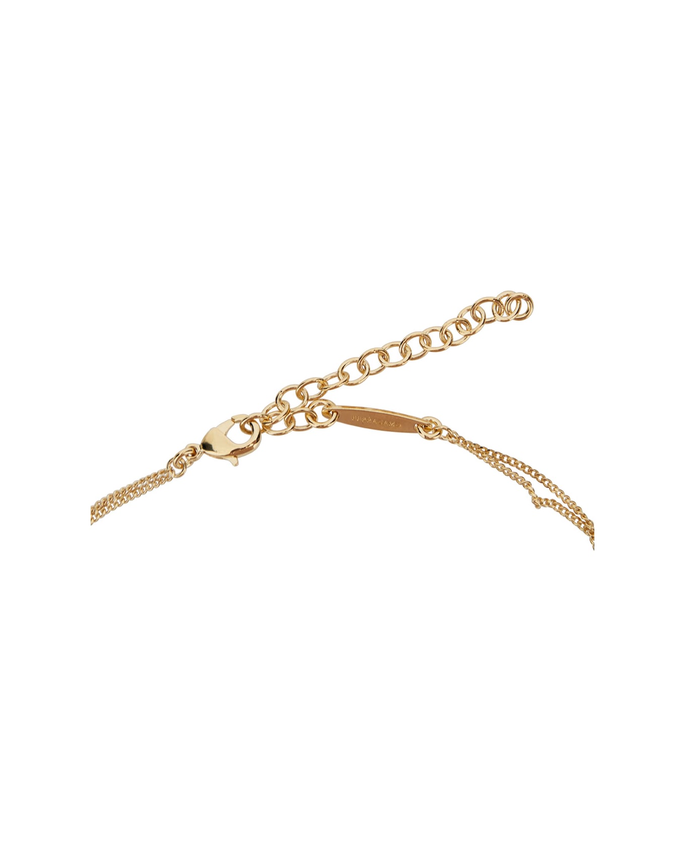 Ferragamo Gold-colored Necklace With Gancini Pendant In Brass Woman - Metallic