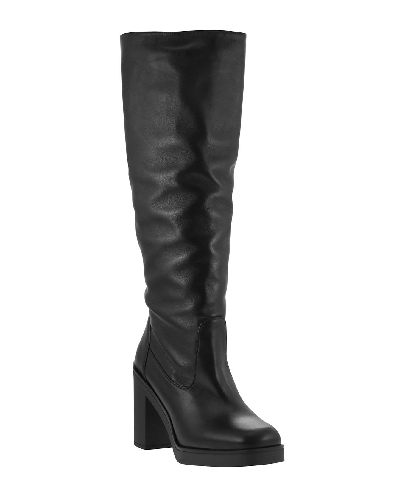 Stuart Weitzman Bethenny 80 - Leather Boot - Black