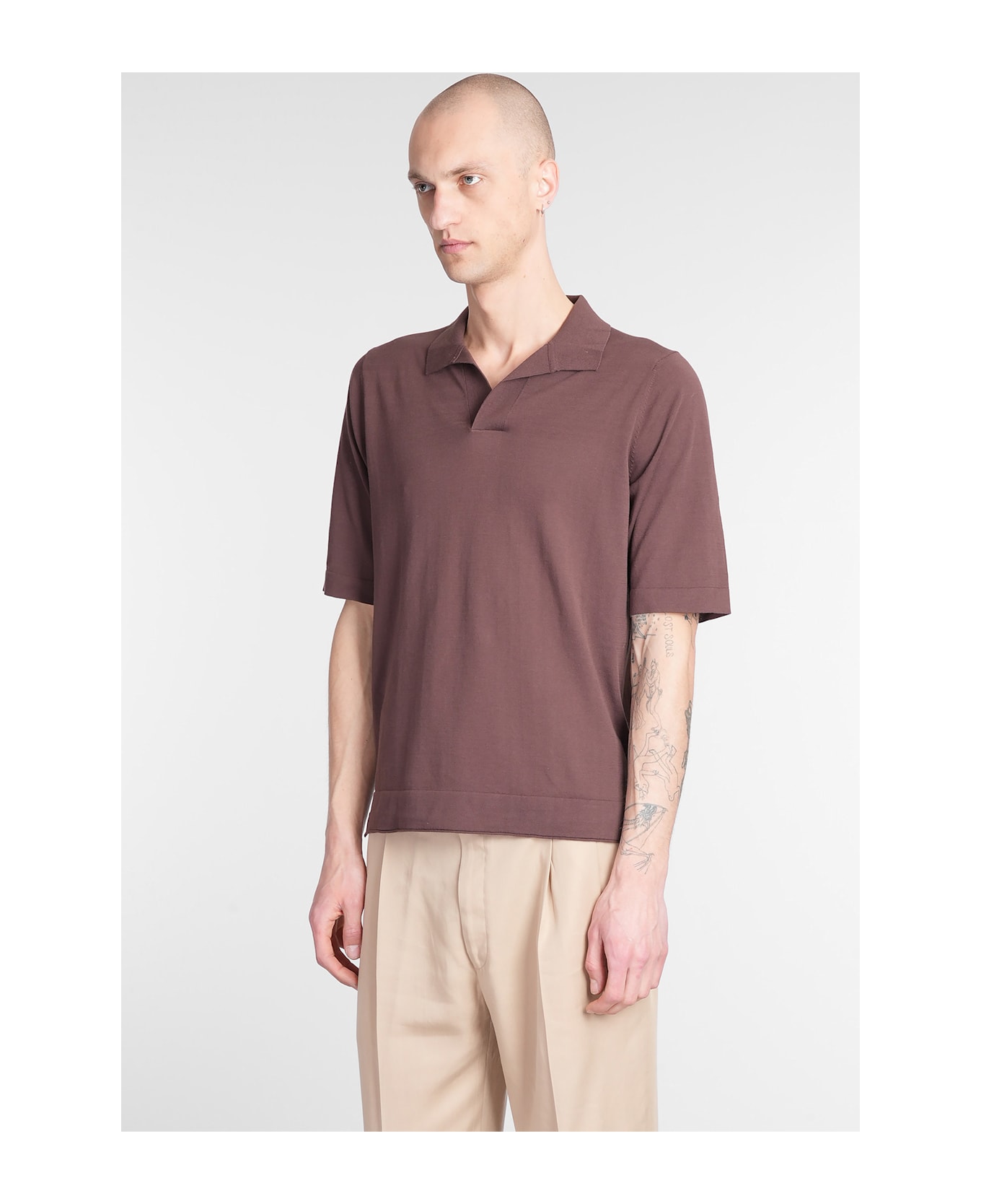 Ballantyne Polo In Brown Cotton - brown