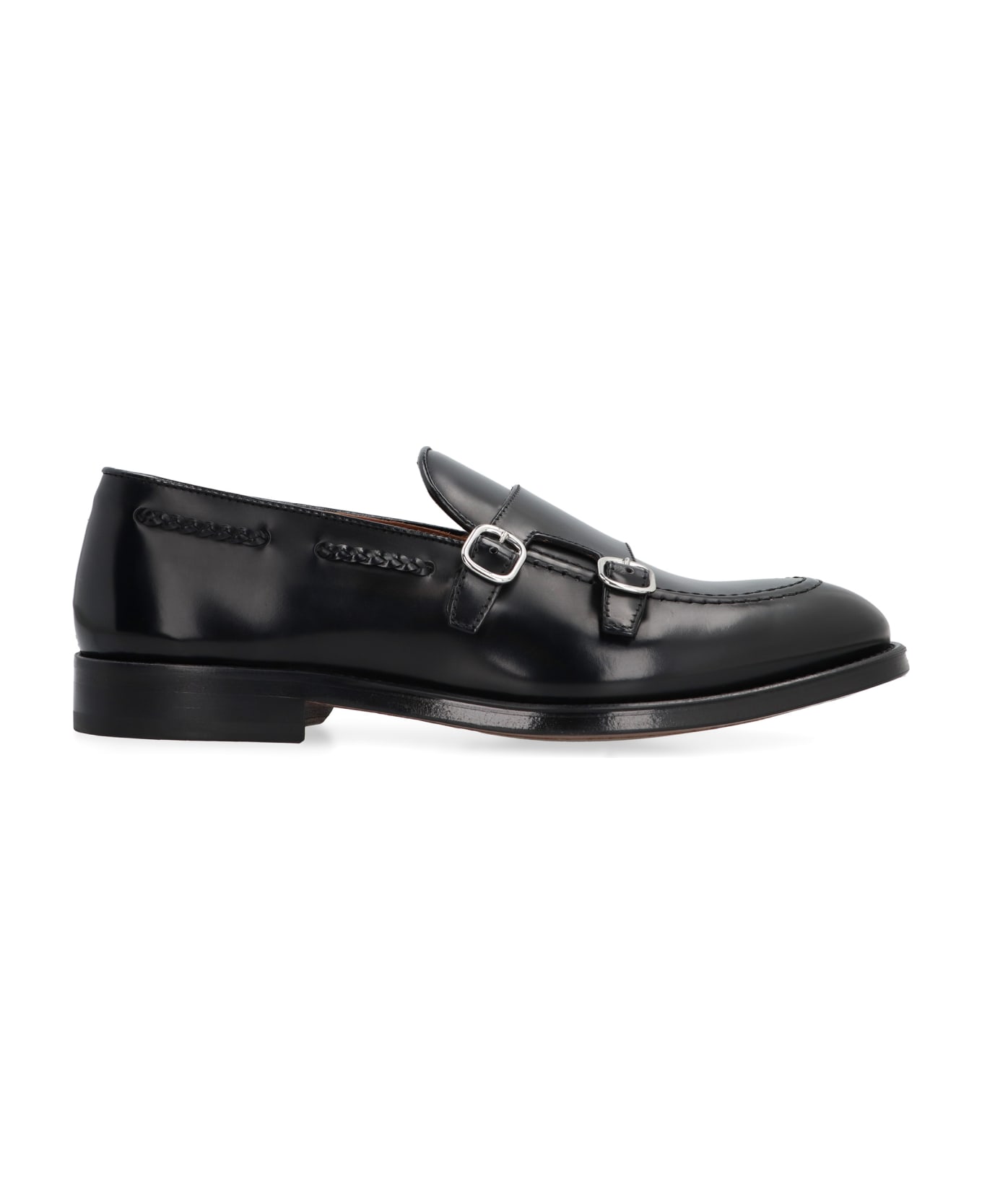 Doucal's Leather Monk-strap Shoes - black ローファー＆デッキシューズ