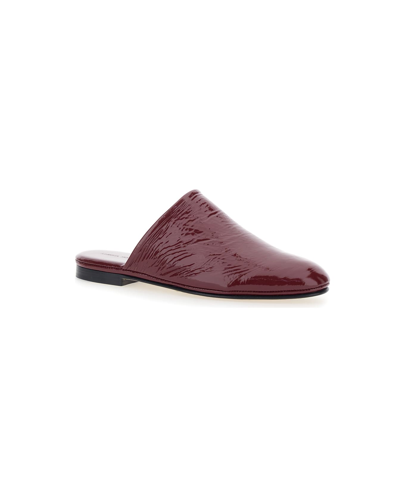 Alberta Ferretti Bordeaux Mules With Almond Toe And Flat Sole In Patent Leather Woman - Bordeaux