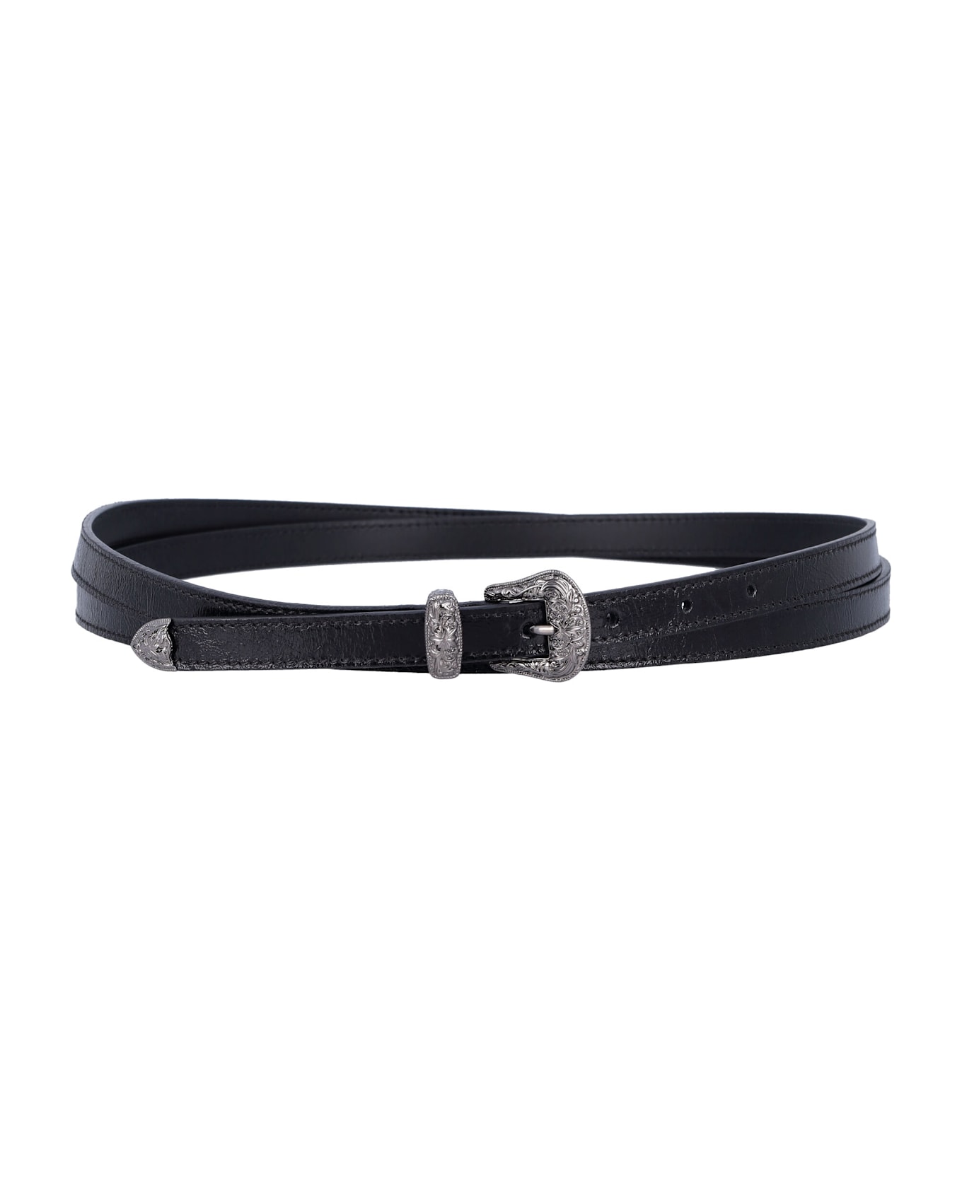 Golden Goose New Tex Leather Belt - BLACK