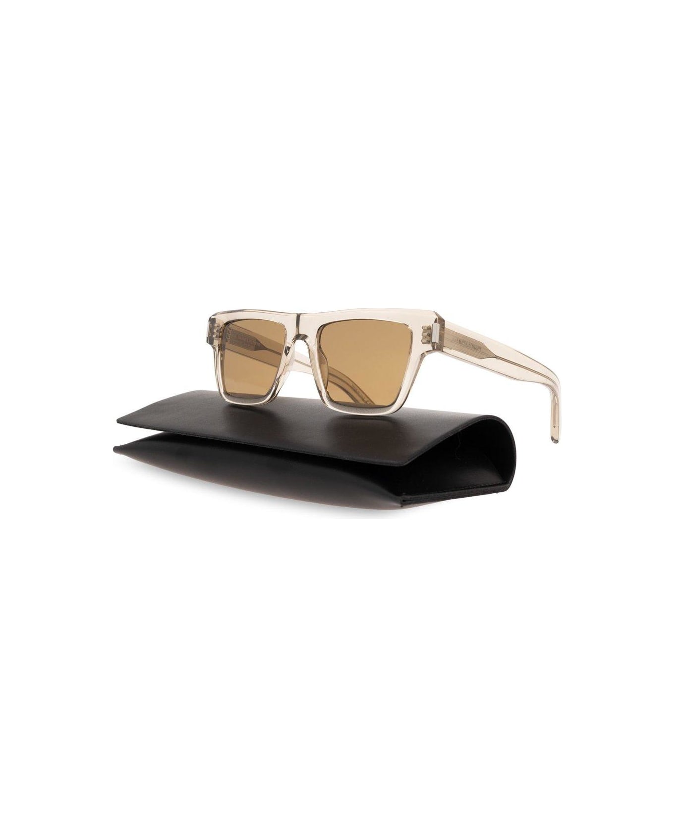 Saint Laurent Sl 469 Square Frame Sunglasses - Beige marrone