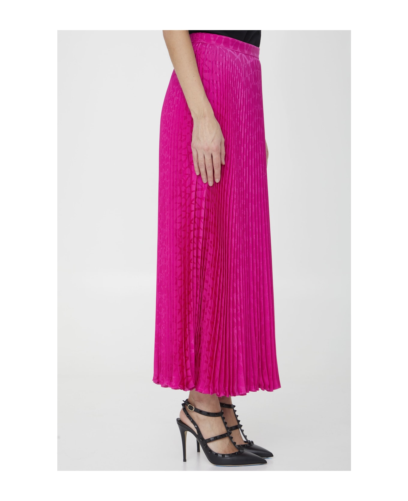 Valentino Garavani Toile Iconographe Silk Skirt - Pink スカート