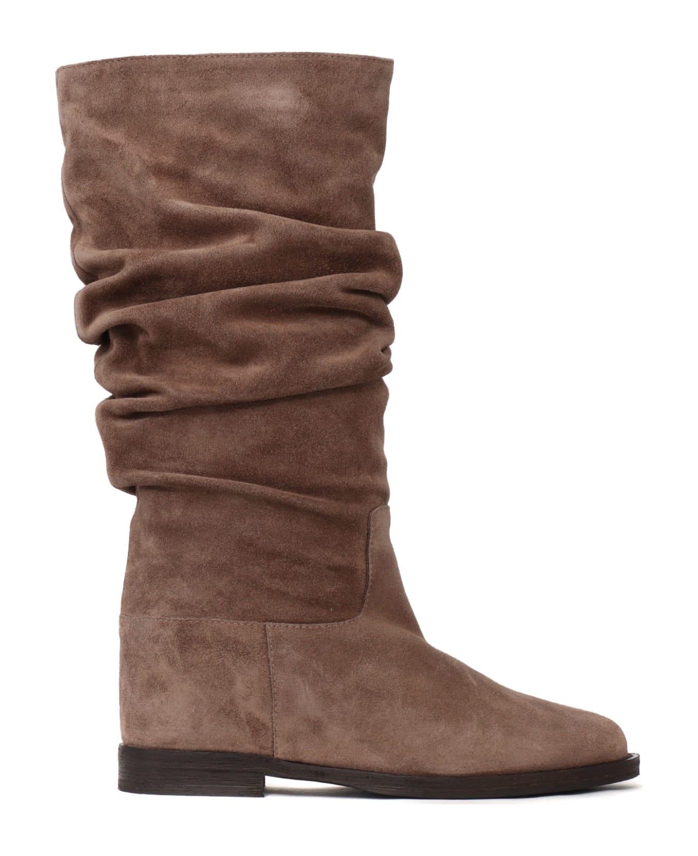 Via Roma 15 Pleated Boots - BEIGE