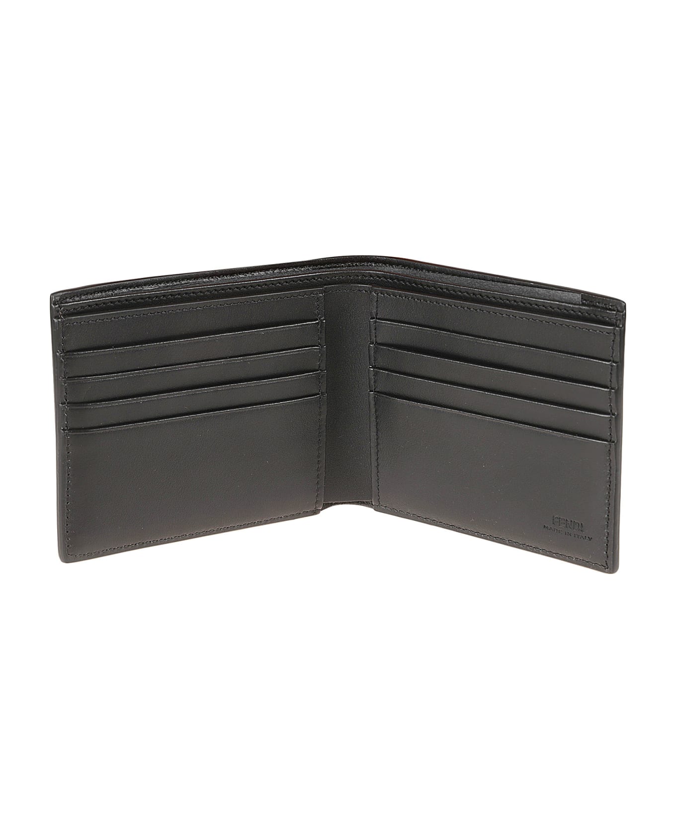 Fendi Logo Embossed Bi-fold Wallet - Black