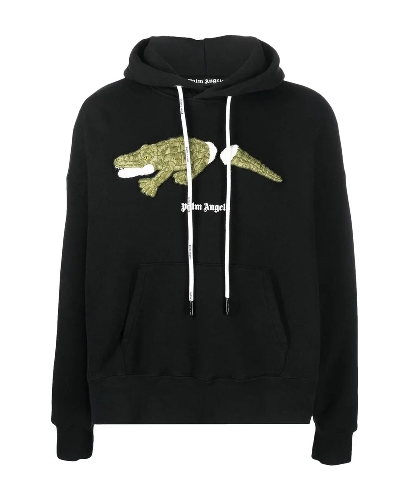 Palm Angels Crocodile Hooded Sweatshirt - Black