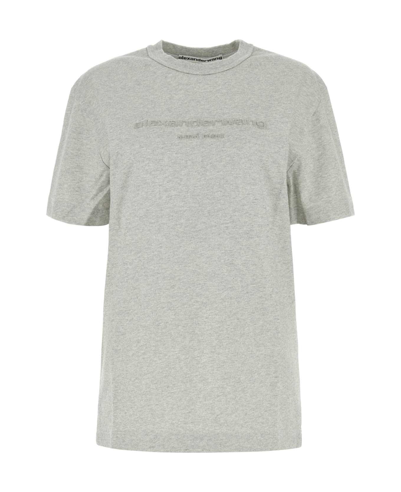 Alexander Wang Melange Grey Cotton Oversize T-shirt - LIGHTHEATHERGREY Tシャツ