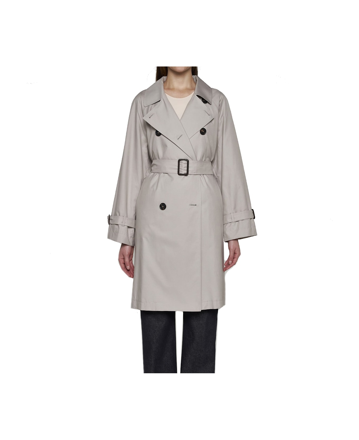 Max Mara The Cube The Cube Blend Cotton Trench Coat - Beige