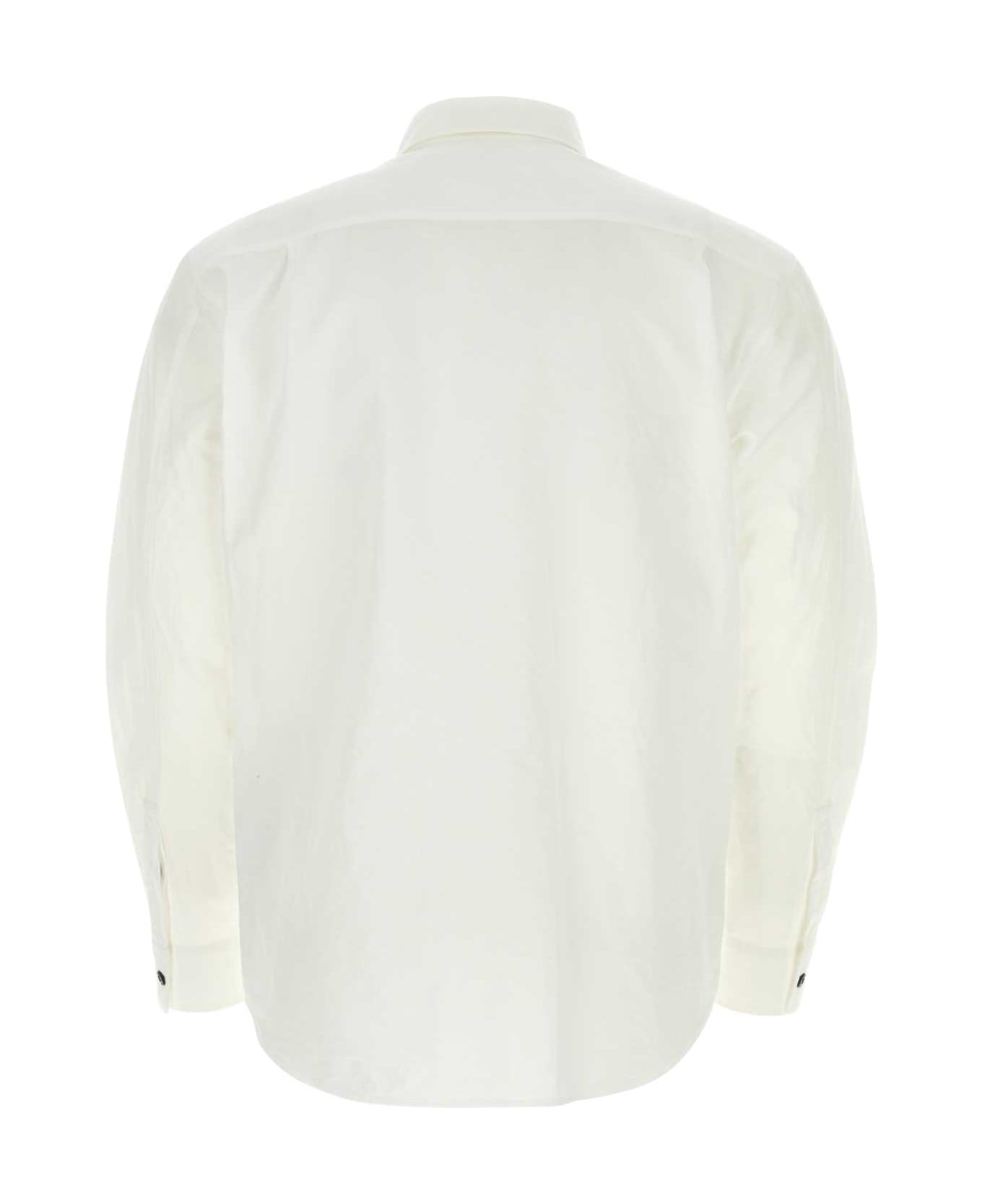 Stone Island White Cotton Blend Shirt - WHITE