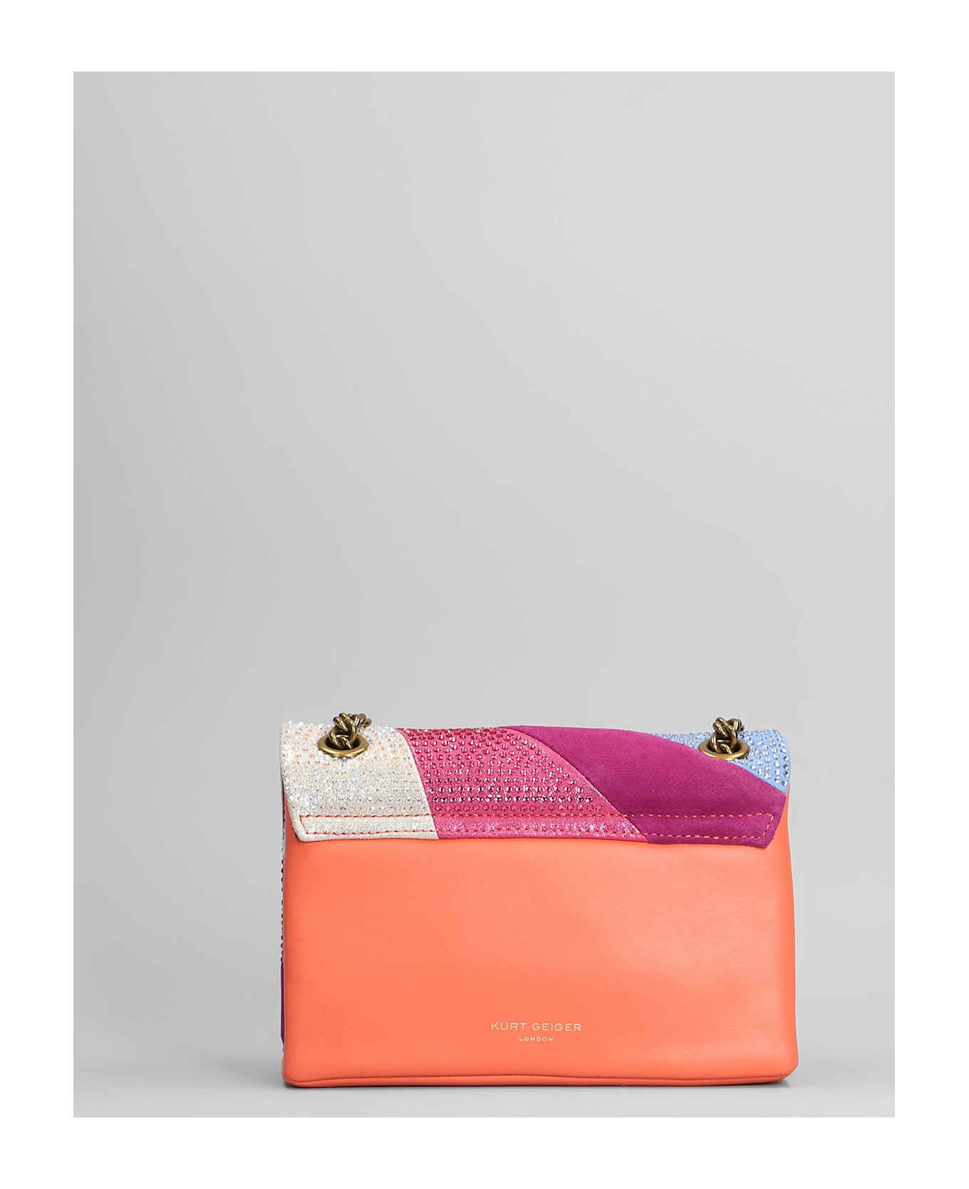 Kurt Geiger Mini Kensington Shoulder Bag In Multicolor Suede And Leather - multicolor