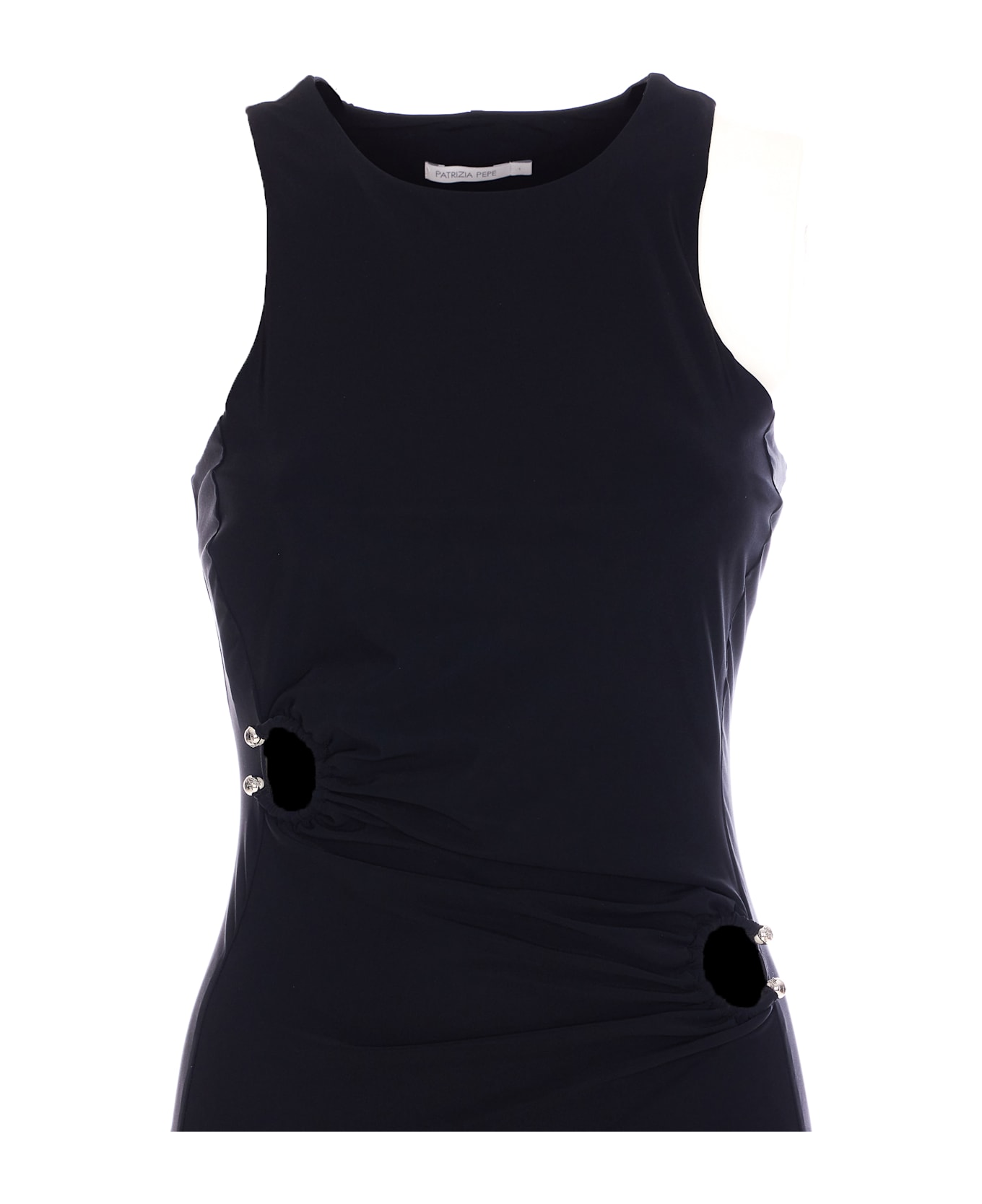 Patrizia Pepe Midi Dress With Piercing - Black