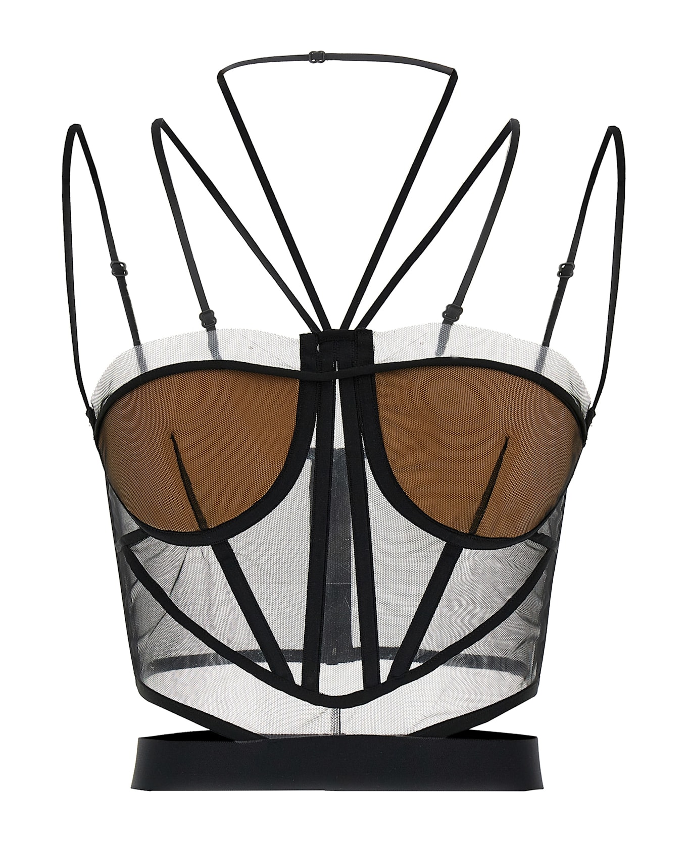 Nensi Dojaka 
sheer Corset
 Top - Black  