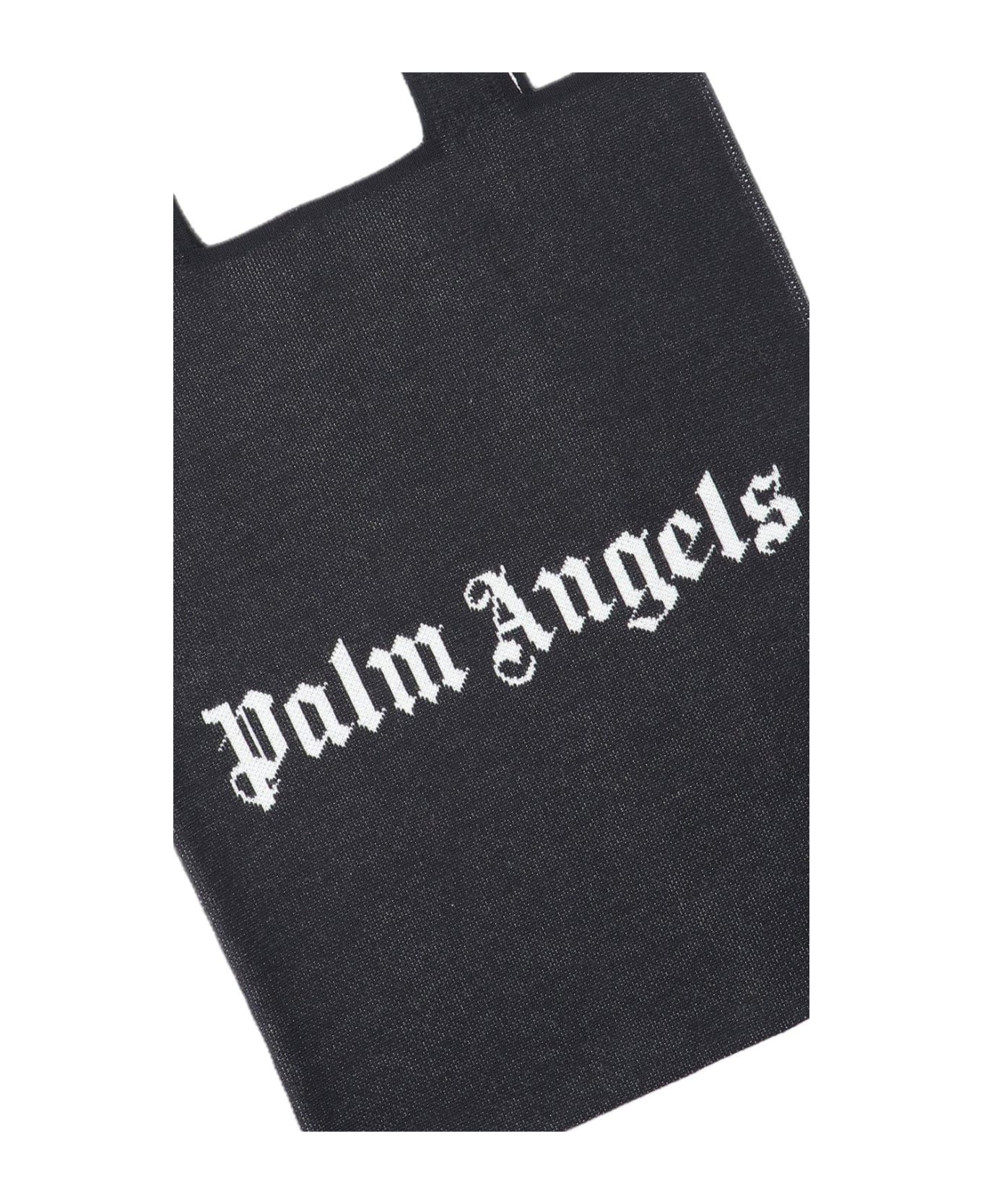 Palm Angels Logo Printed Tote Bag - Black
