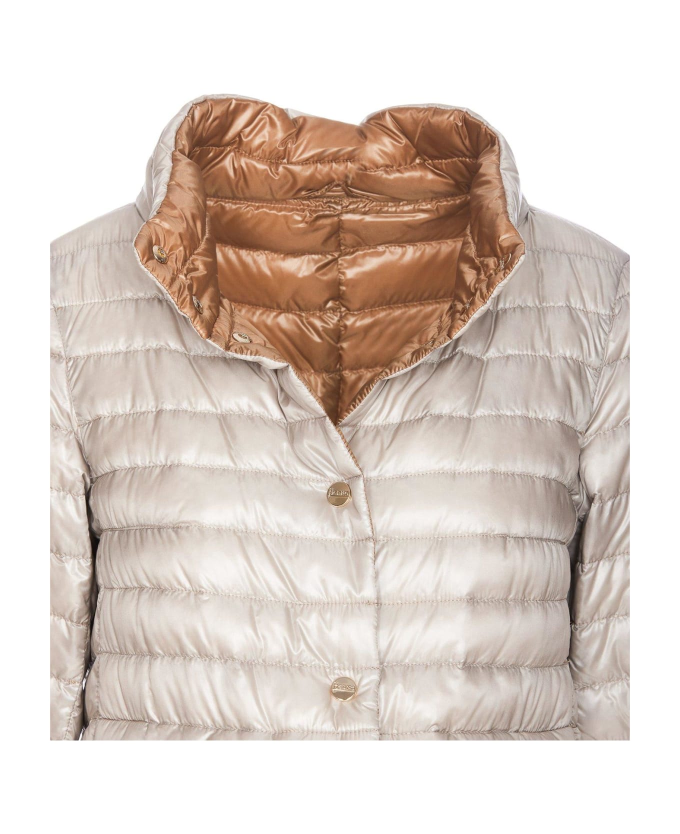 Herno Reversible Button-up Padded Down Jacket - Grey