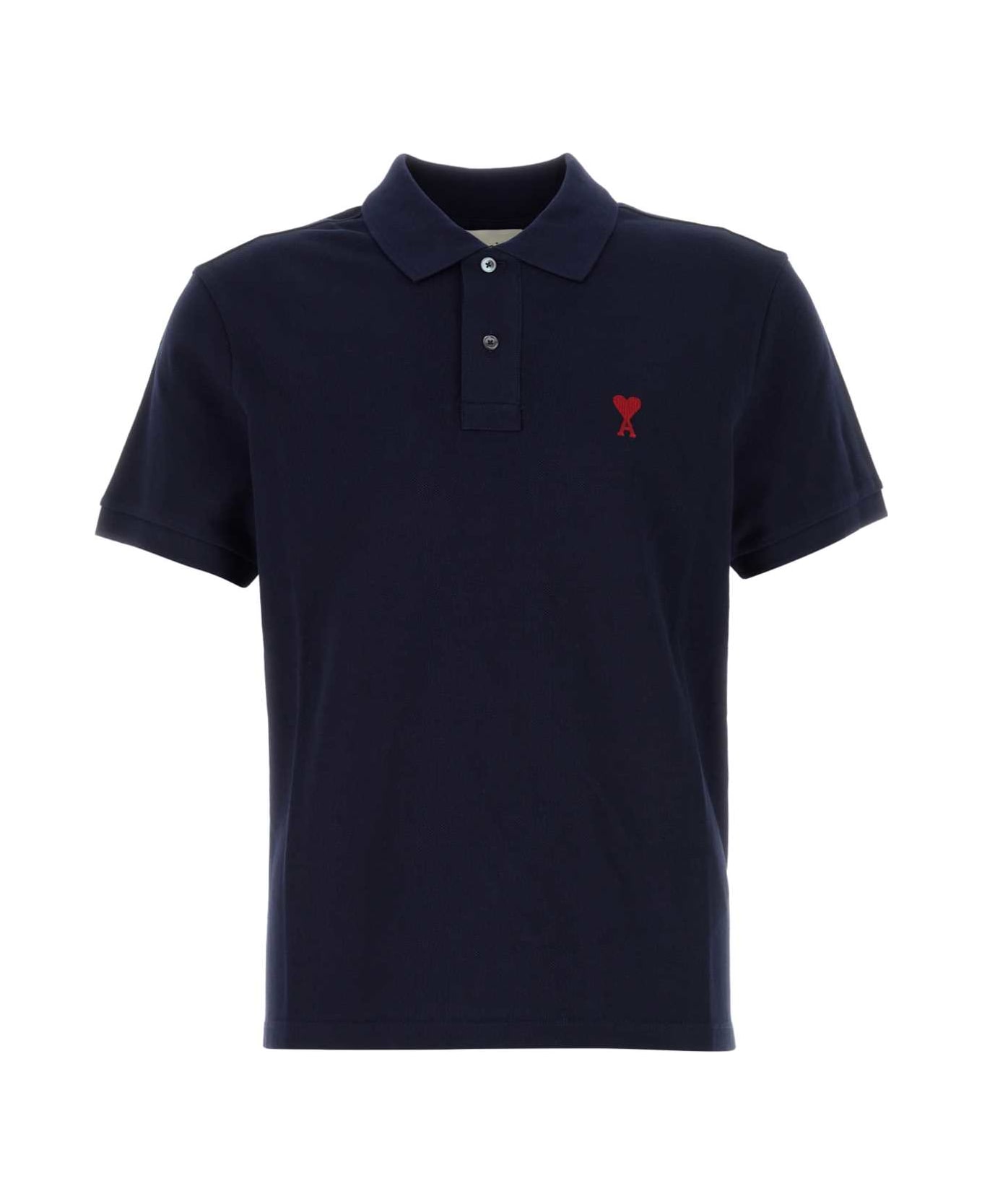 Ami Alexandre Mattiussi Navy Blue Piquet Polo Shirt - BLUE