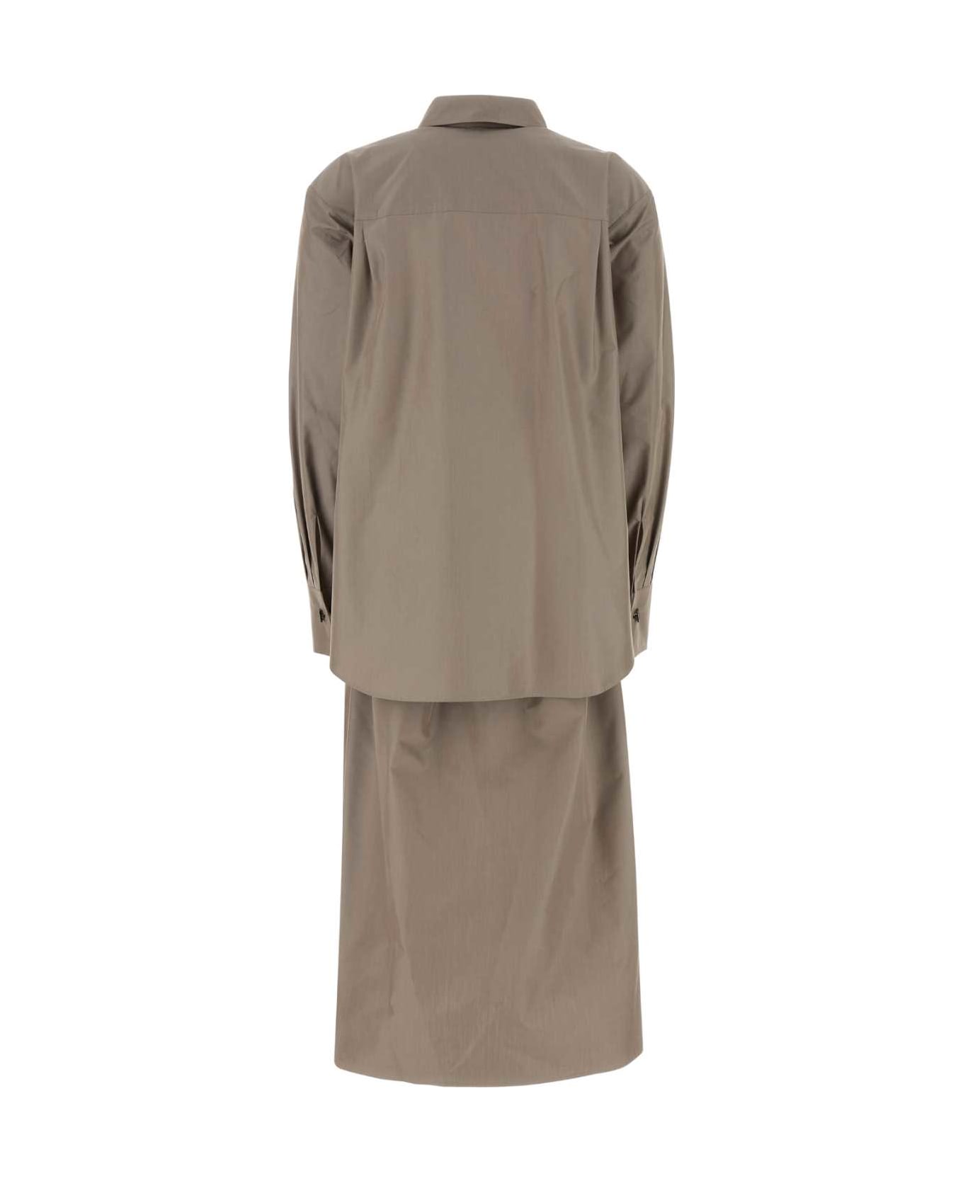 Fendi Cappuccino Poplin Shirt Dress - GREY