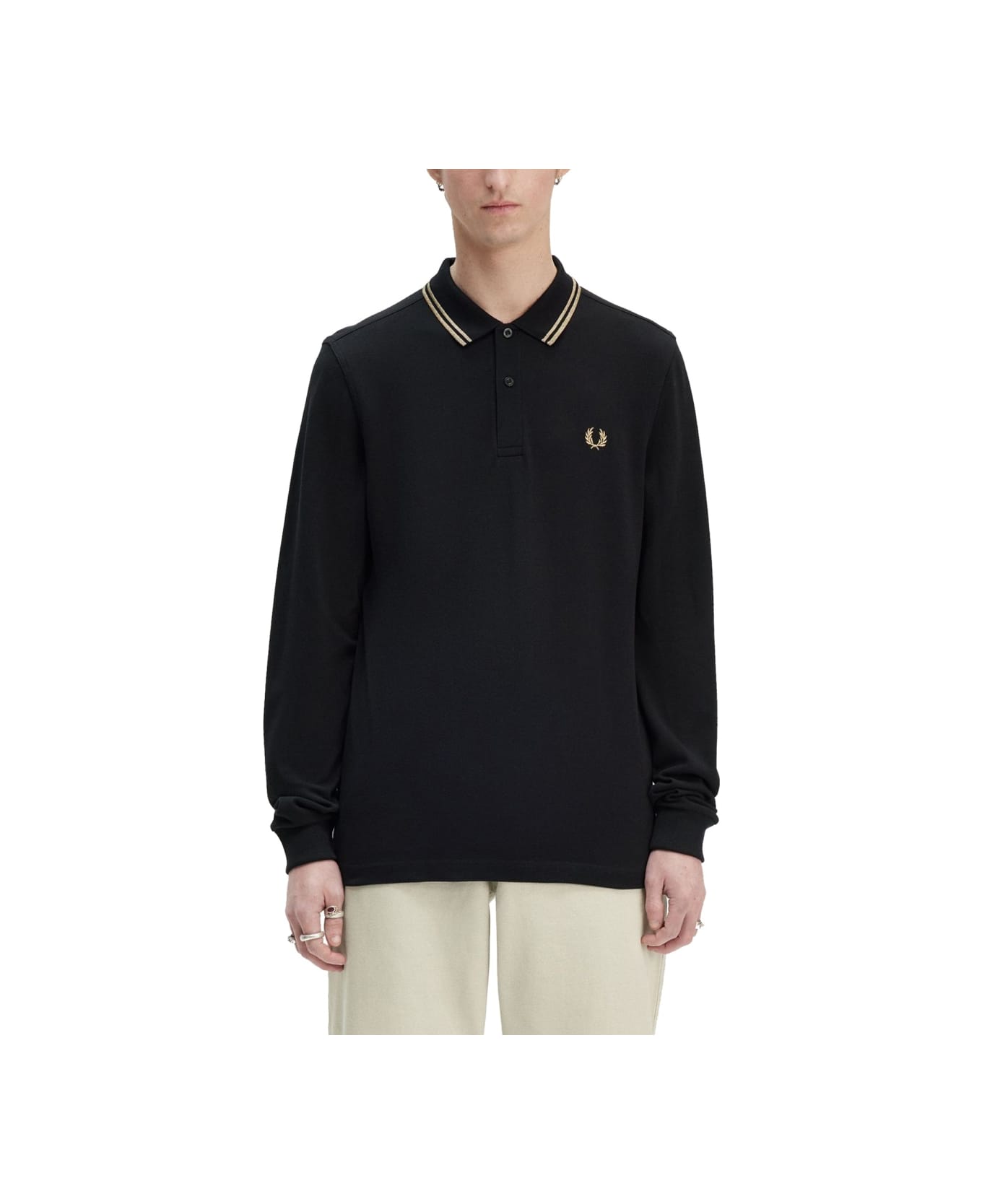 Fred Perry Polo With Logo - BLACK