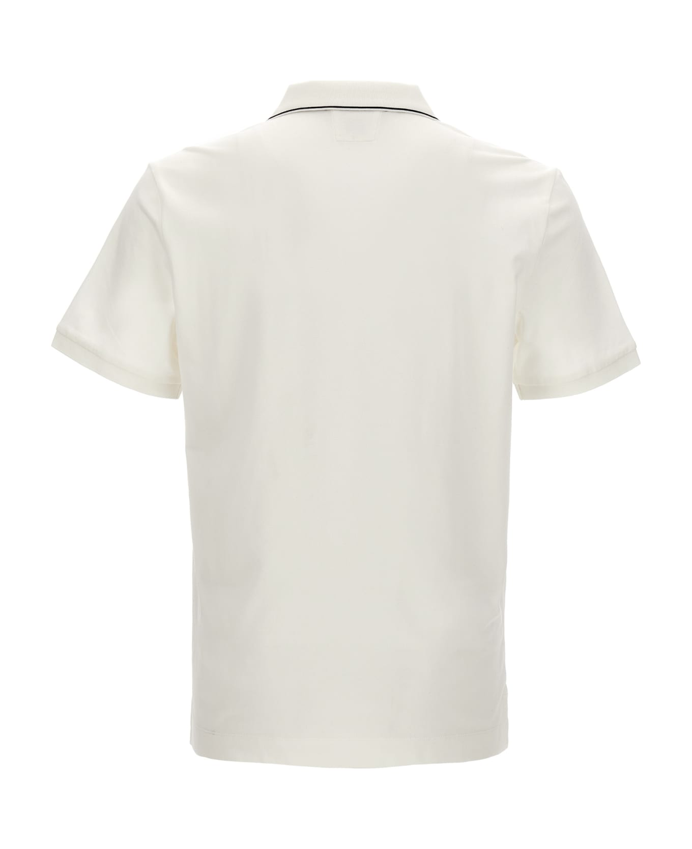 C.P. Company Logo Embroidery Polo Shirt - White