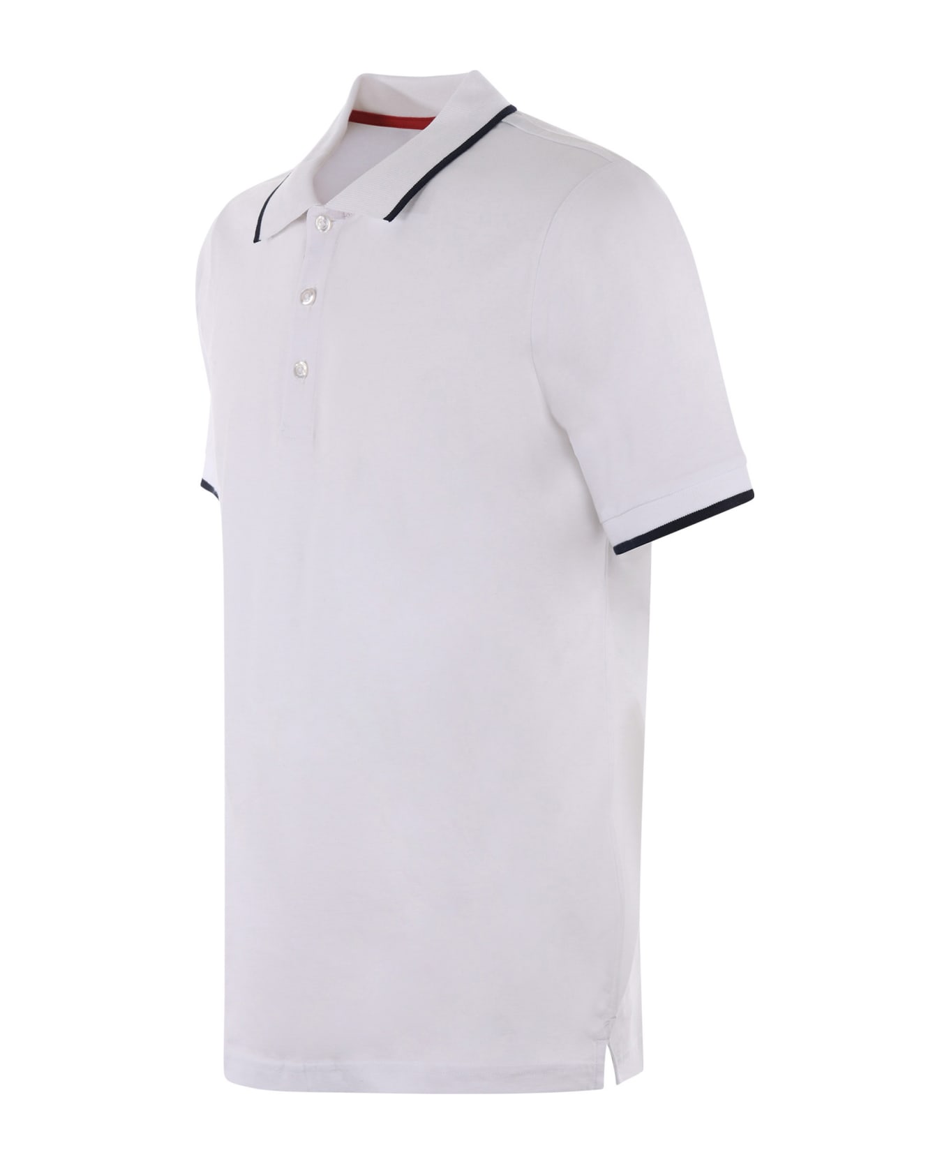 Fay Polo T-shirt In Cotton - Bianco