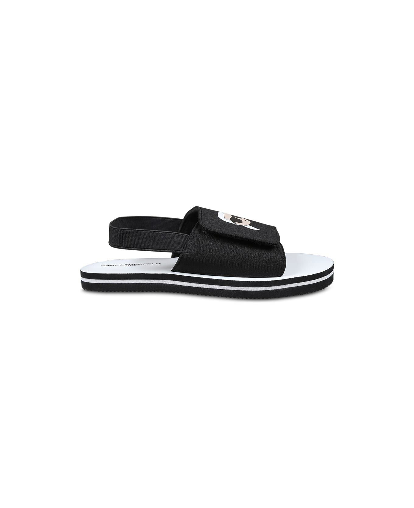 Karl Lagerfeld Kids Black Sandals For Babykids And Kids With Karl Lagerfeld - Black
