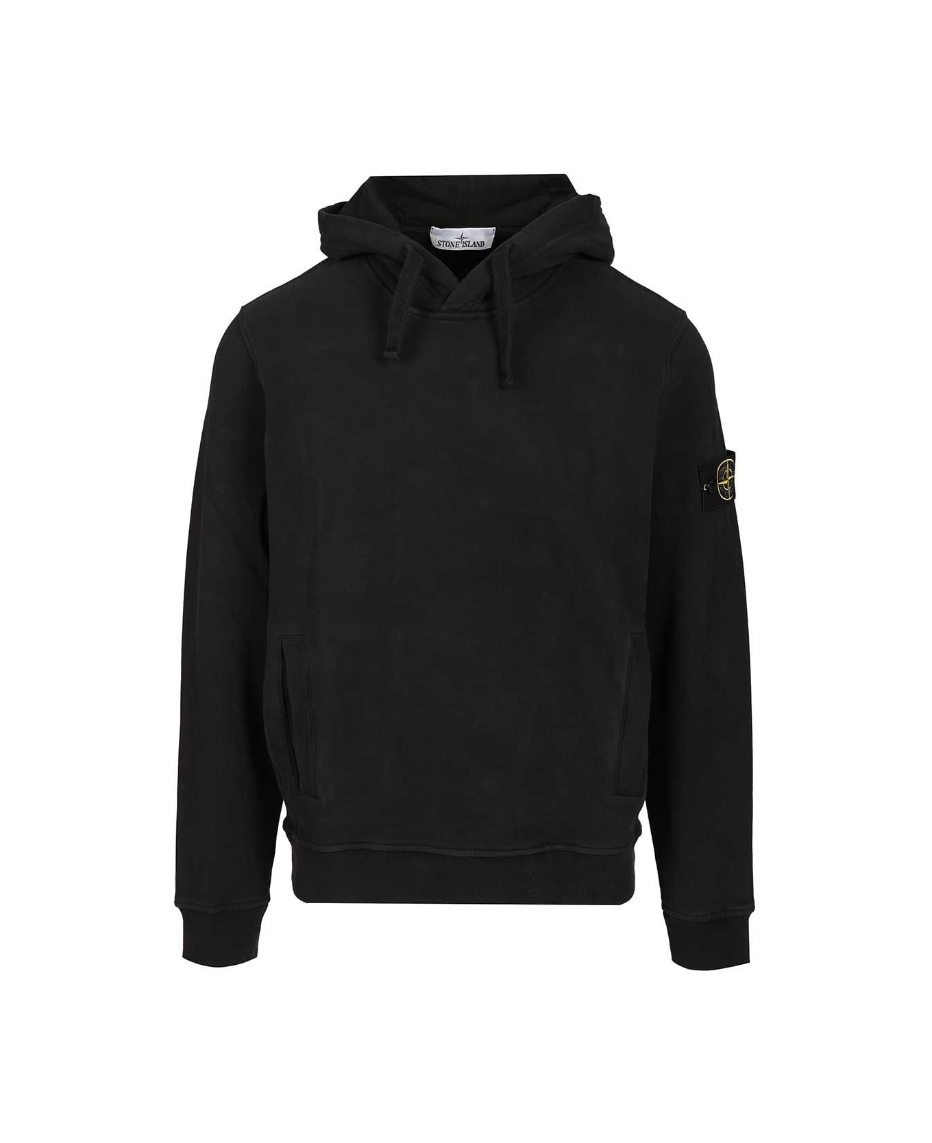 Stone Island Organic Cotton Hoodie - BLACK