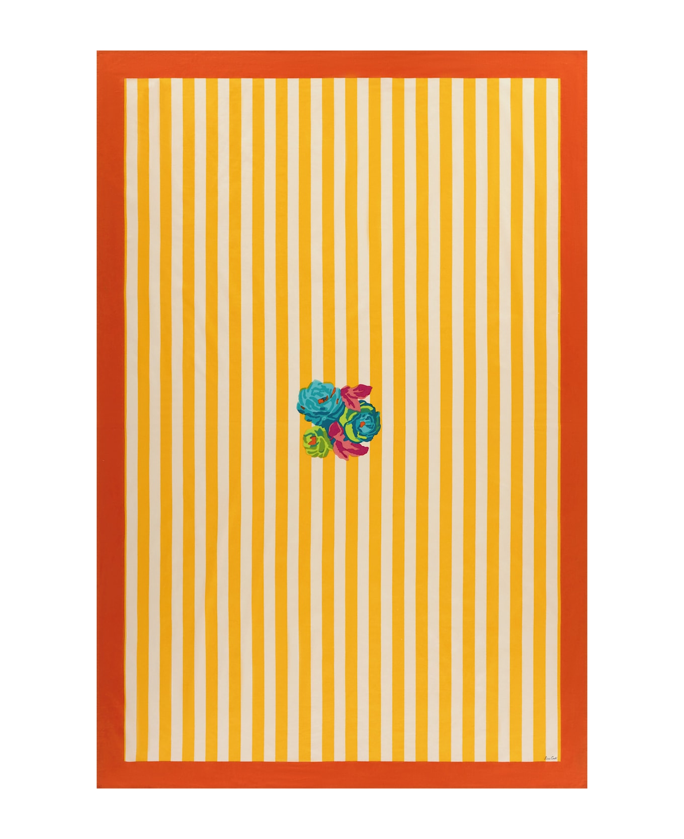 Lisa Corti Tablecloth 180x270 Nizam Stripes Sun Yellow - Multicolor