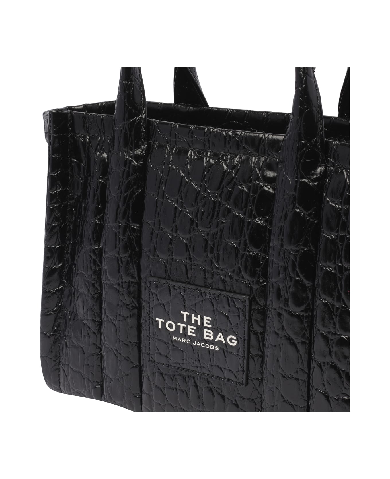 Marc Jacobs The Croc-embossed Small Tote Bag - Black