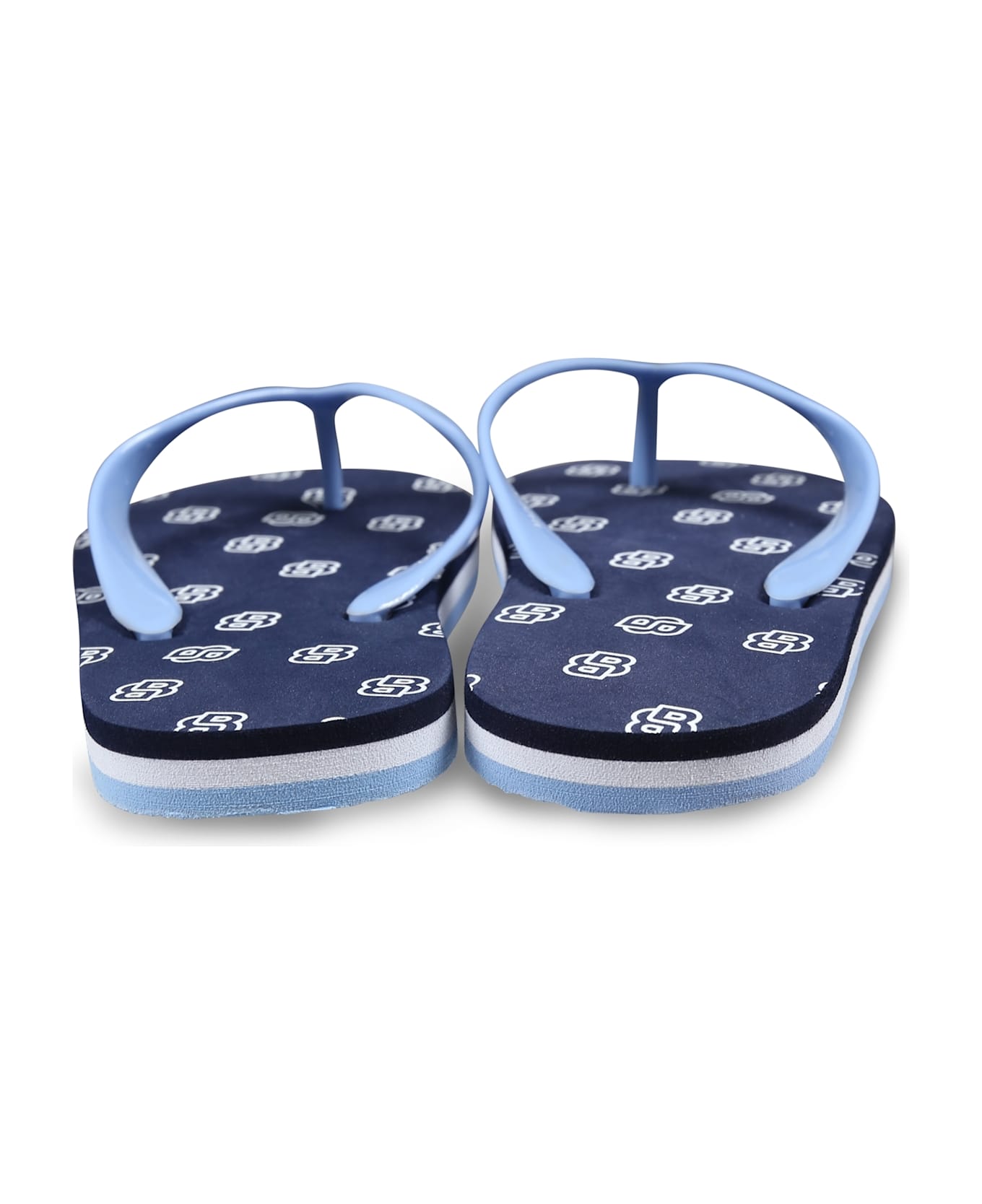 Hugo Boss Blue Flip-flops For Boy With Logo - Blue