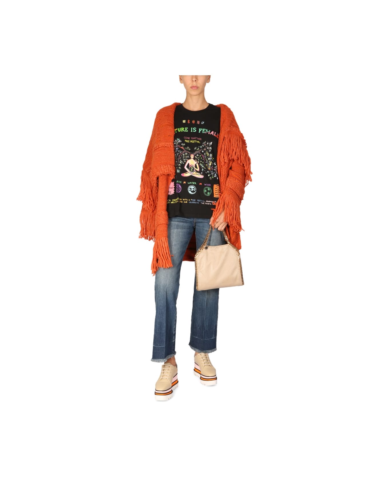 Stella McCartney Knitted Textured Coat - BORDEAUX カーディガン