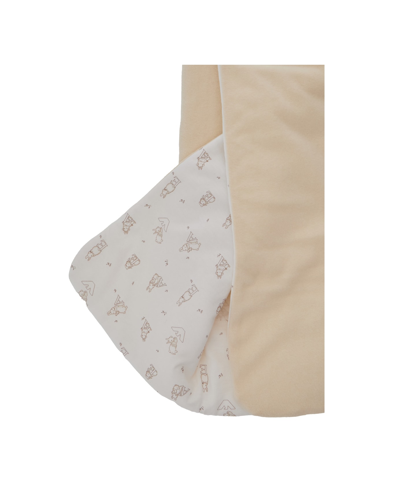 Emporio Armani Beige Blanket With Logo Embroidery On The Front In Cotton Home - Beige