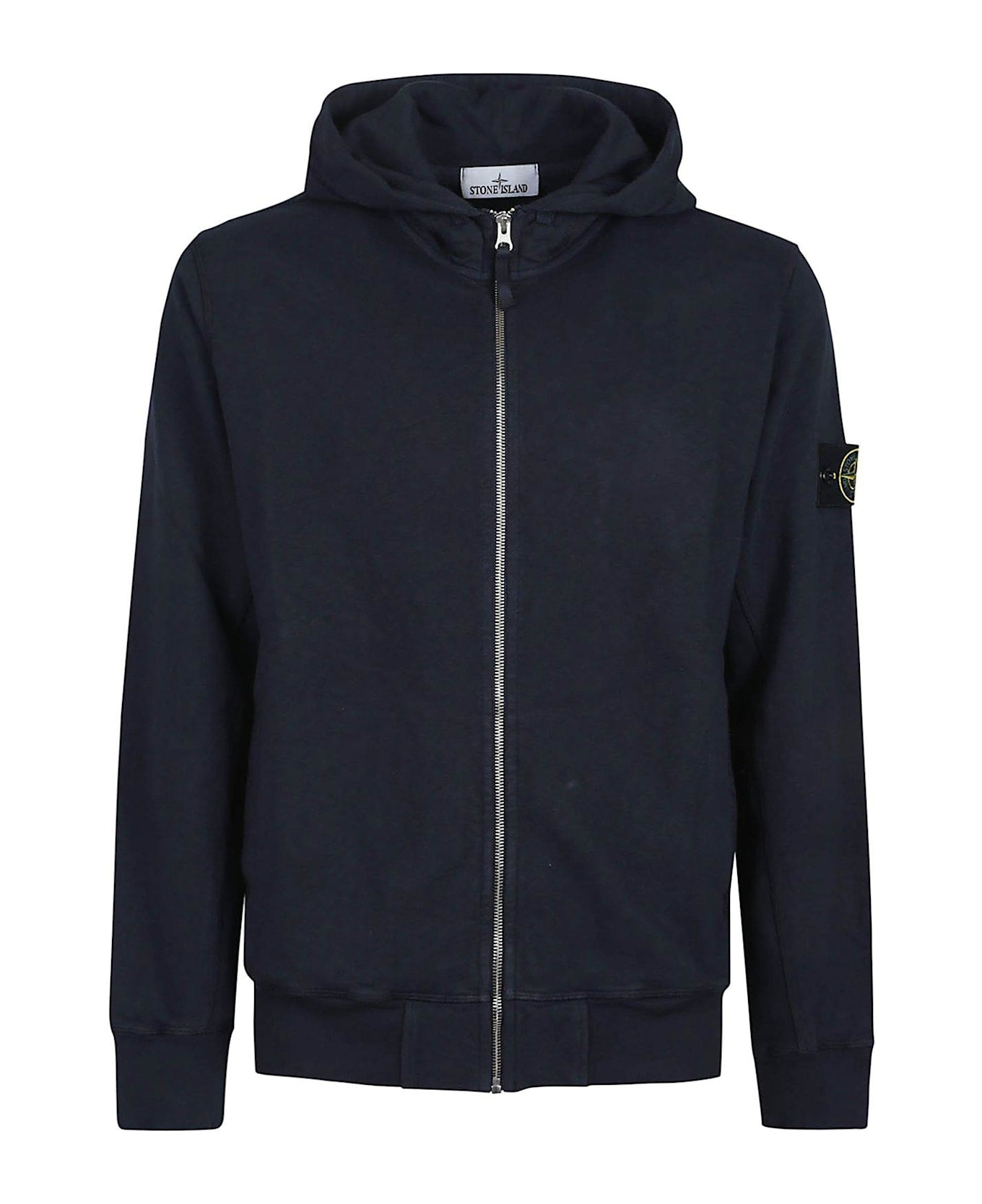 Stone Island Zip-up Hooded Jacket - Blue