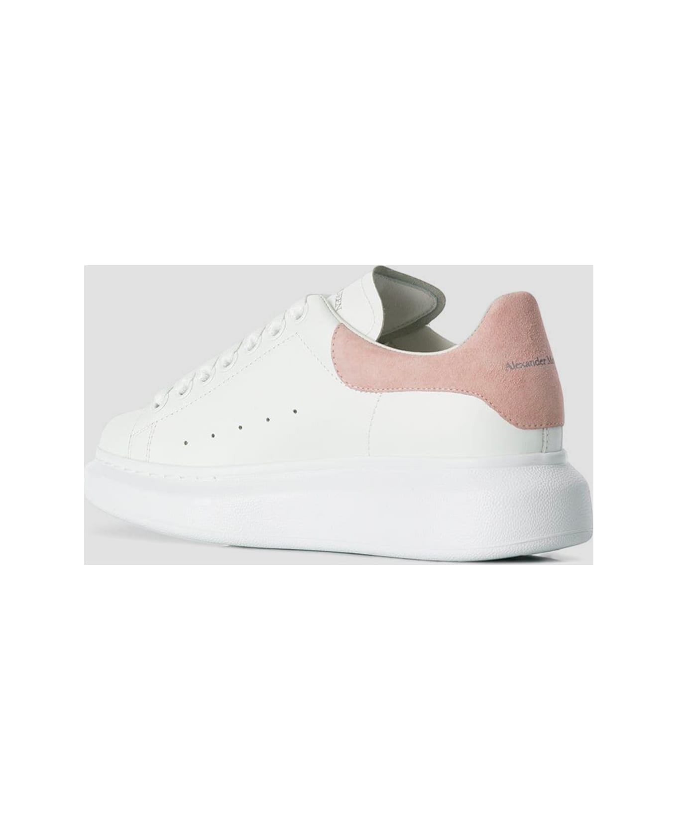 Alexander McQueen White And Pink Leather Sneakers - WHITE/PATCHOULI