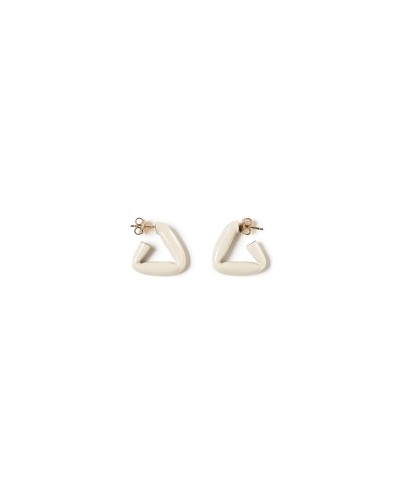 Bottega Veneta Fold Earrings In Enamelled Silver - ICE CREAM