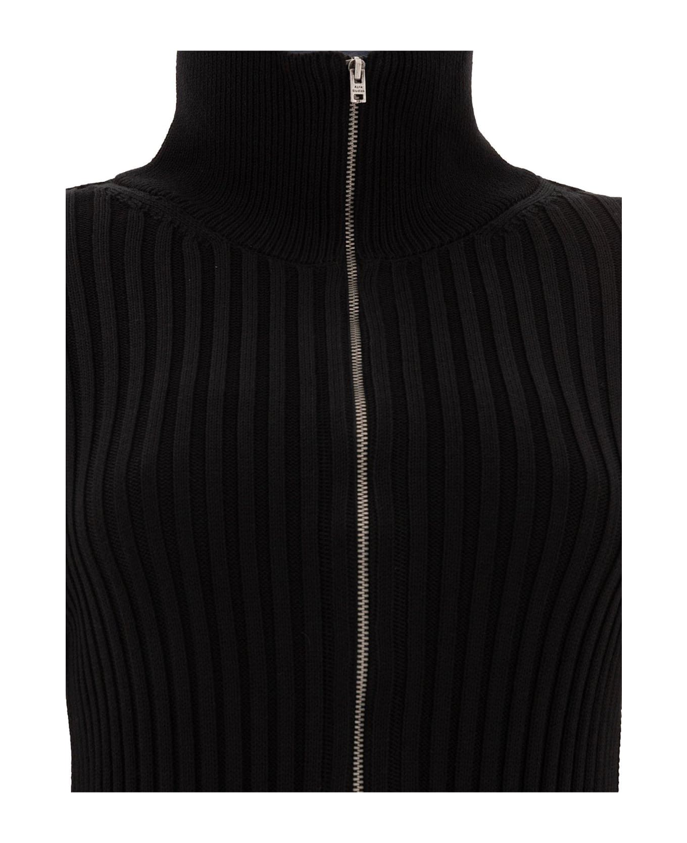 Acne Studios Zip-up High-neck Cardigan - Black