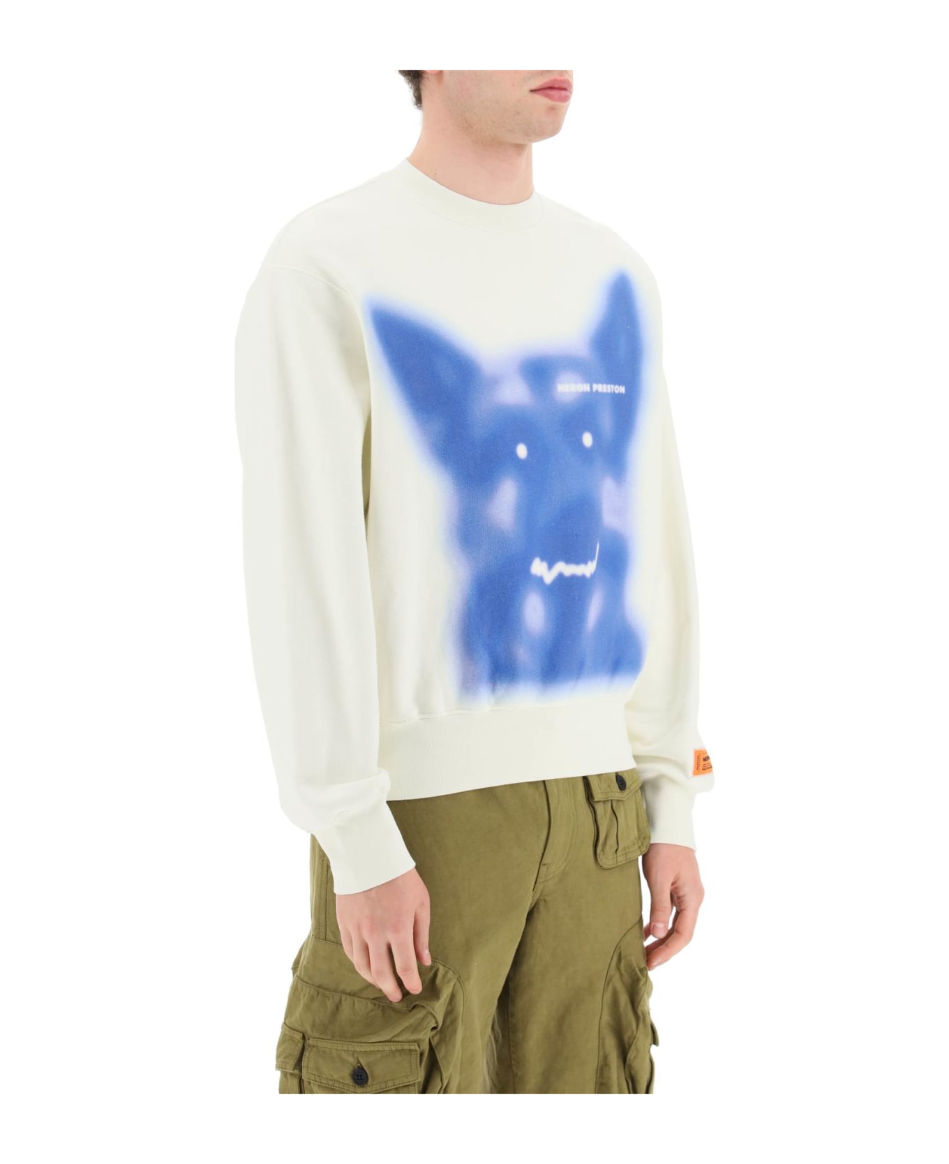 HERON PRESTON Beware Of Dog Sweatshirt - White フリース