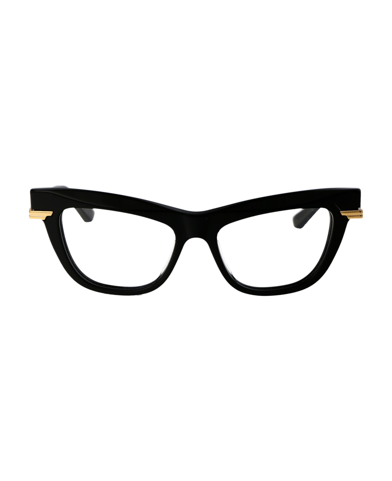 Bottega Veneta Eyewear Bv1266o Glasses - 001 BLACK GOLD TRANSPARENT アイウェア