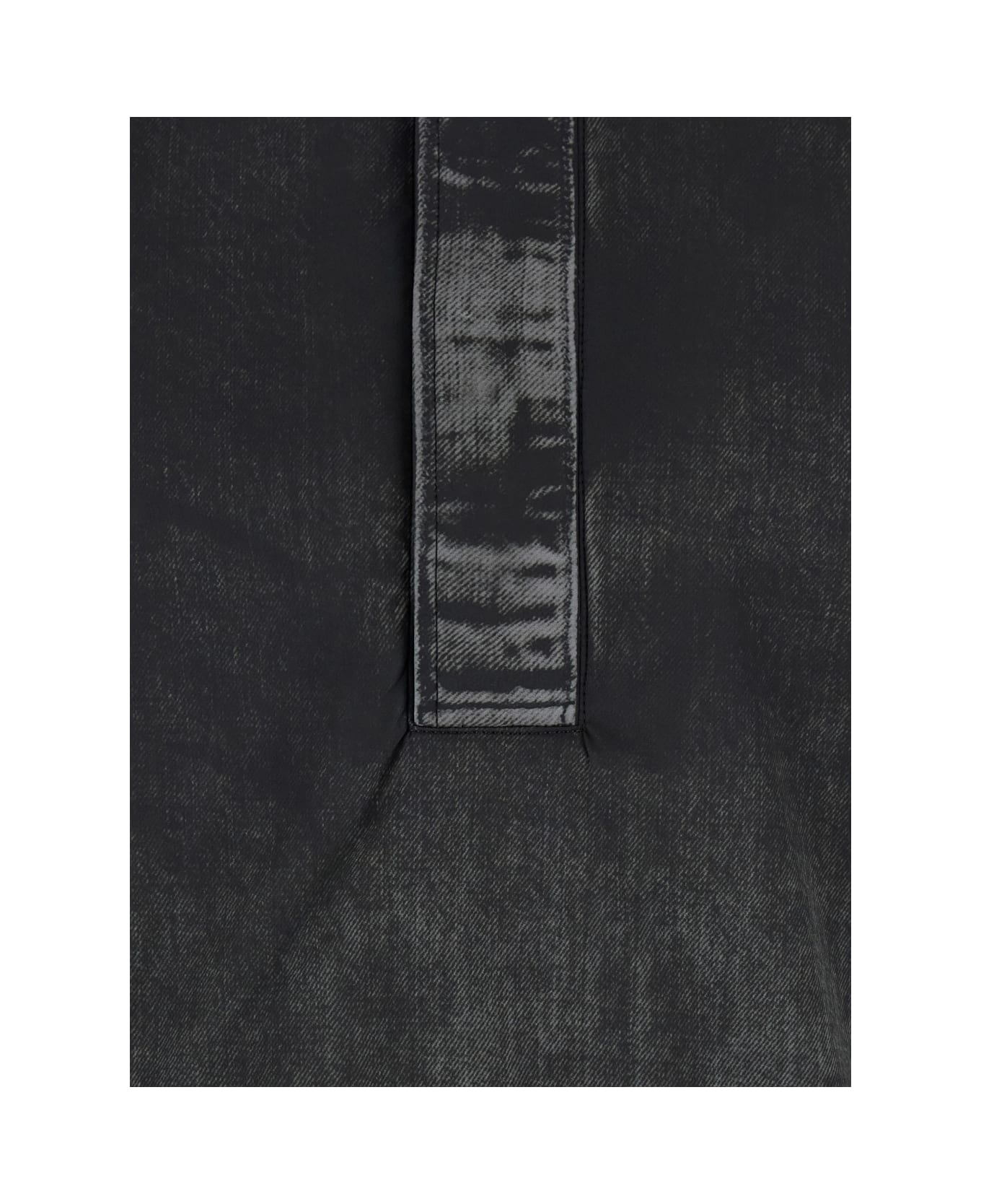 Diesel Black Jacket With Short-sleeve And Distressed Effect In Fabric Man - Black