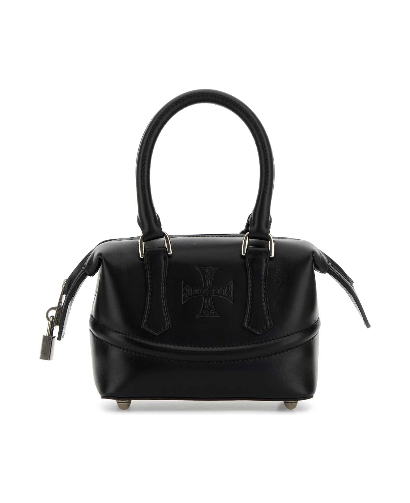 Enfants Riches Deprimes Black Leather Mini Bowling Handbag - BLACK