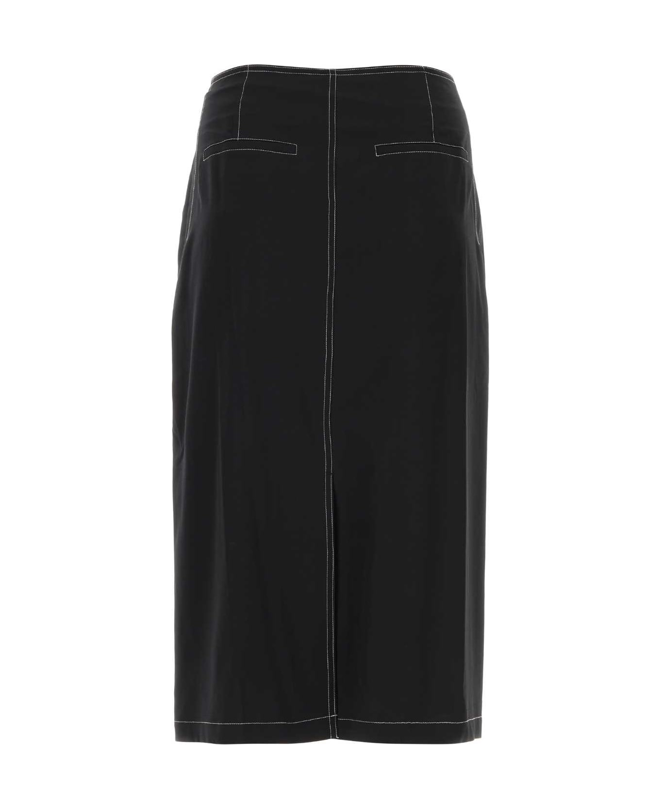Low Classic Black Crepe Skirt - BLACK