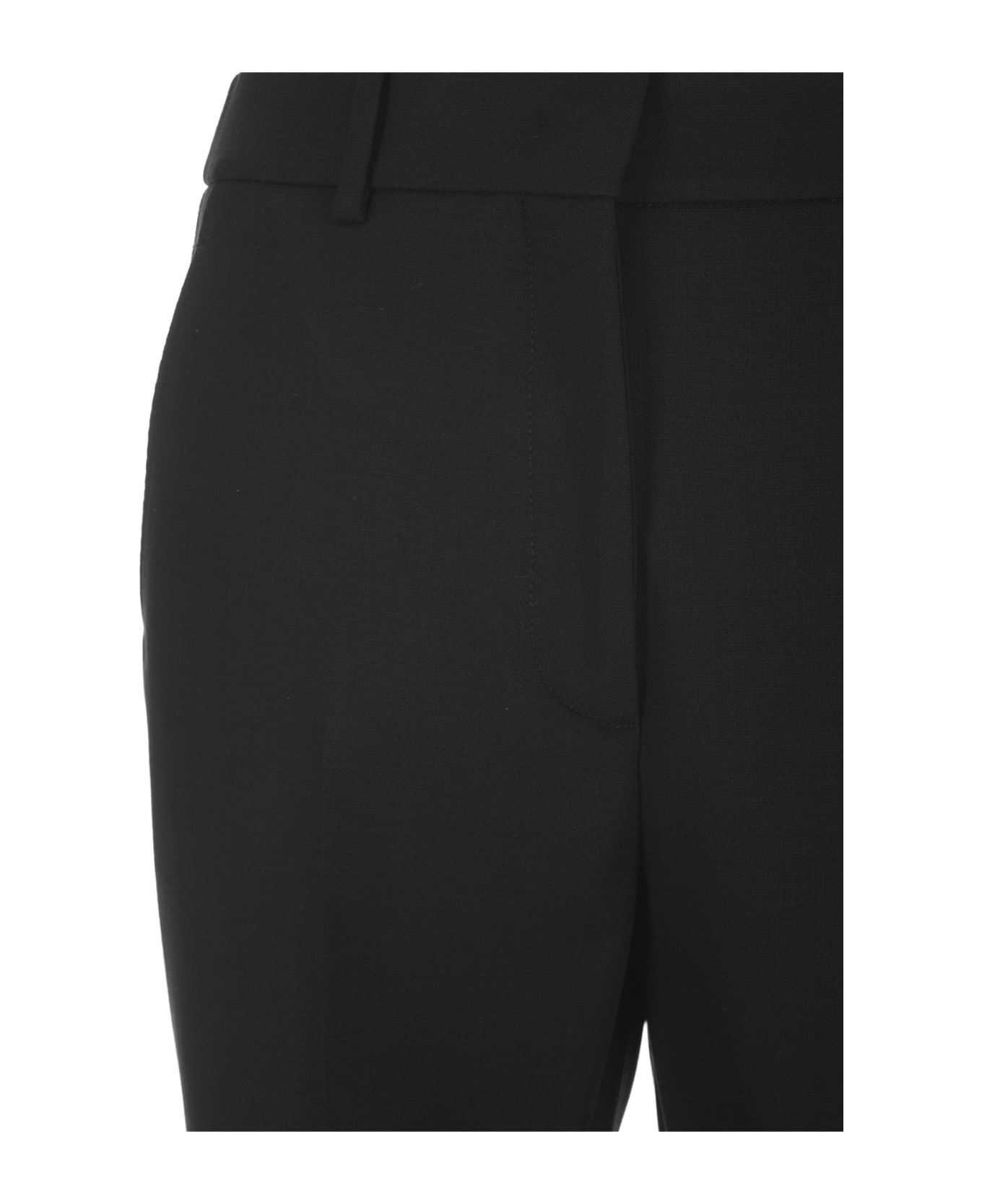 Incotex Black Stretch Wool Tailored Trousers - Nero