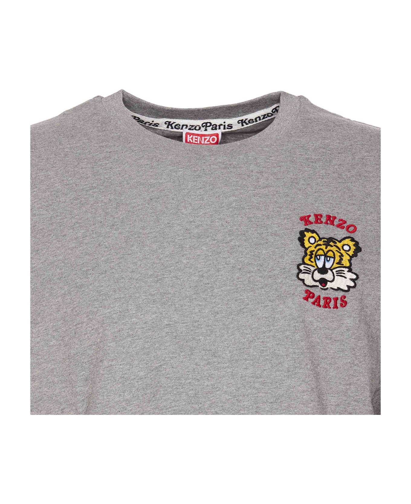 Kenzo Verdy Market Embroidered T-shirt - Pearl Grey