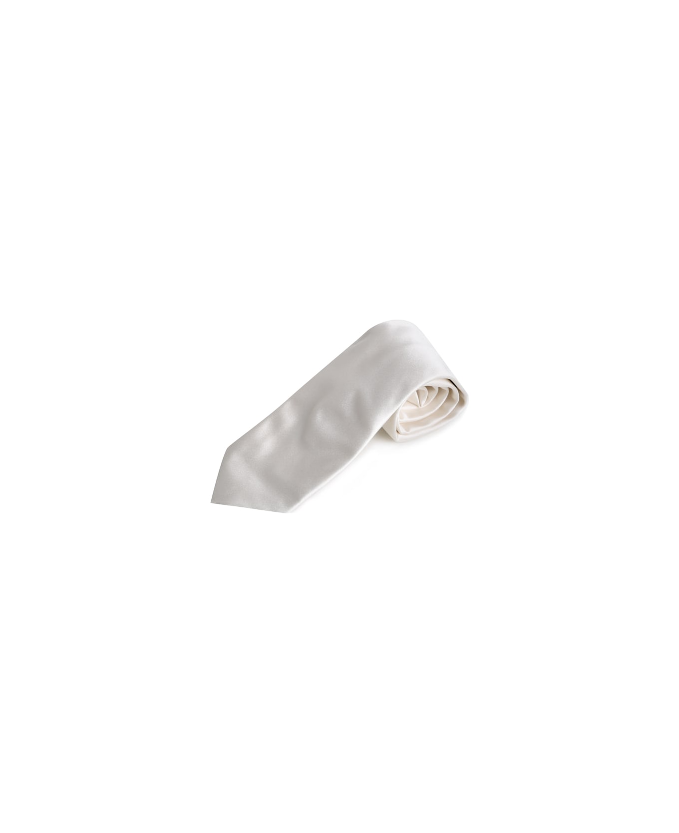 Zegna Silk Satin Tie - White