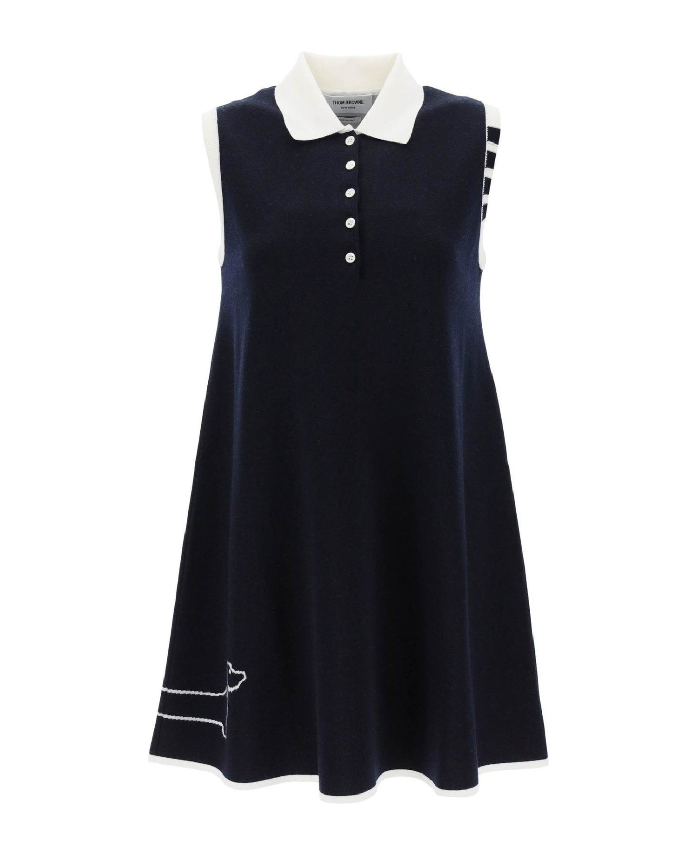 Thom Browne Collared Sleeveless Dress - Blue