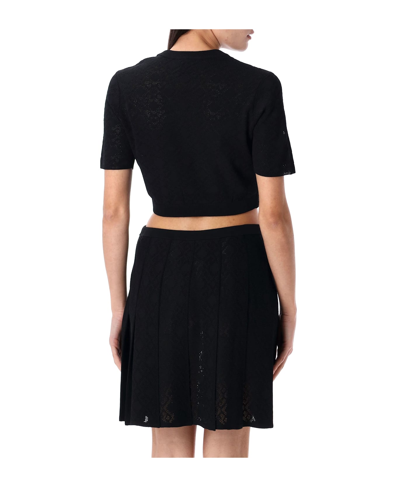 Givenchy Cropped Sweater In Monogram 72 Jacquard - BLACK