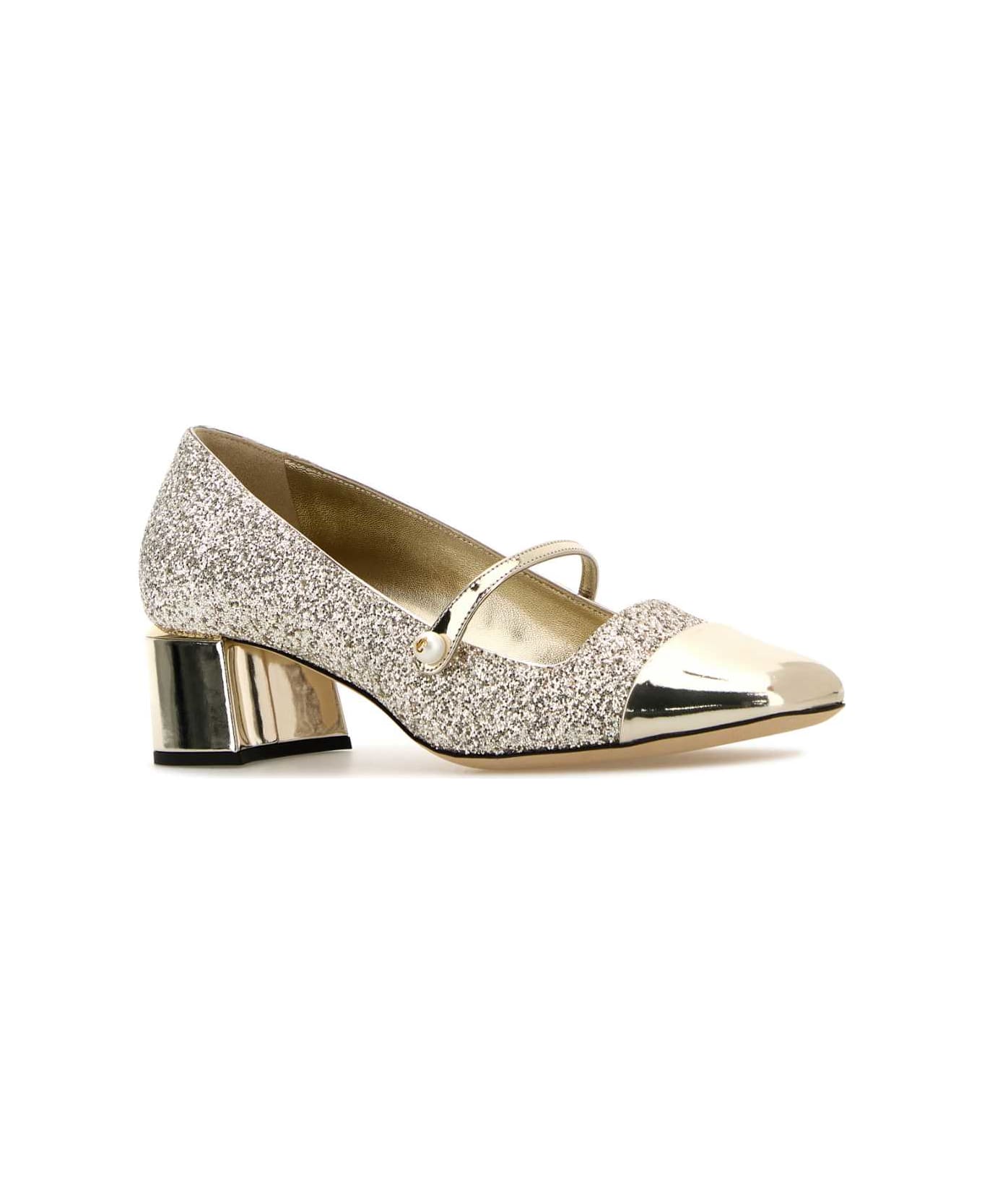 Jimmy Choo Embellished Leather Elisa 45 Pumps - GOLDSAND ハイヒール